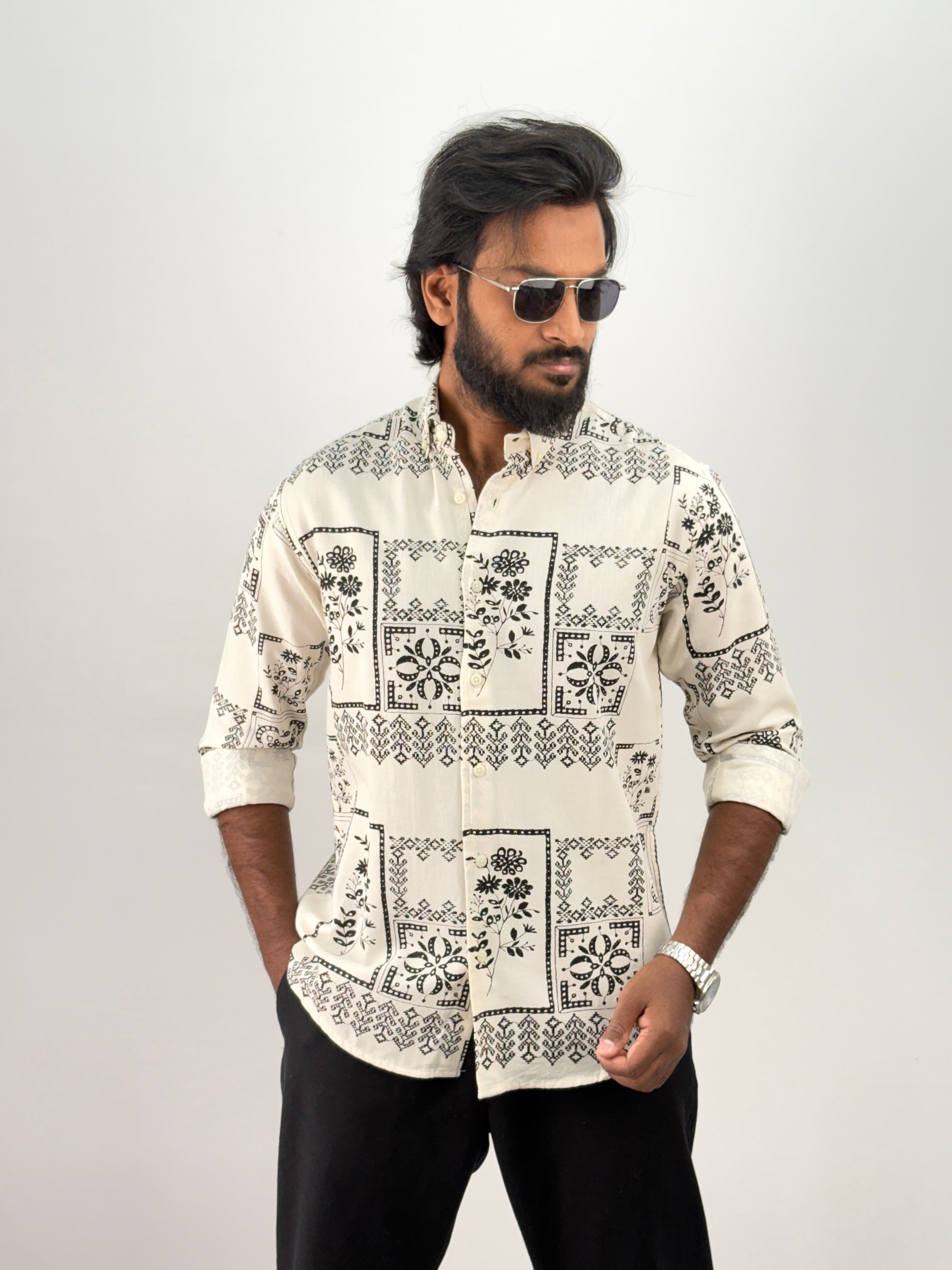 Black(1) Printed Jacquard Shirt