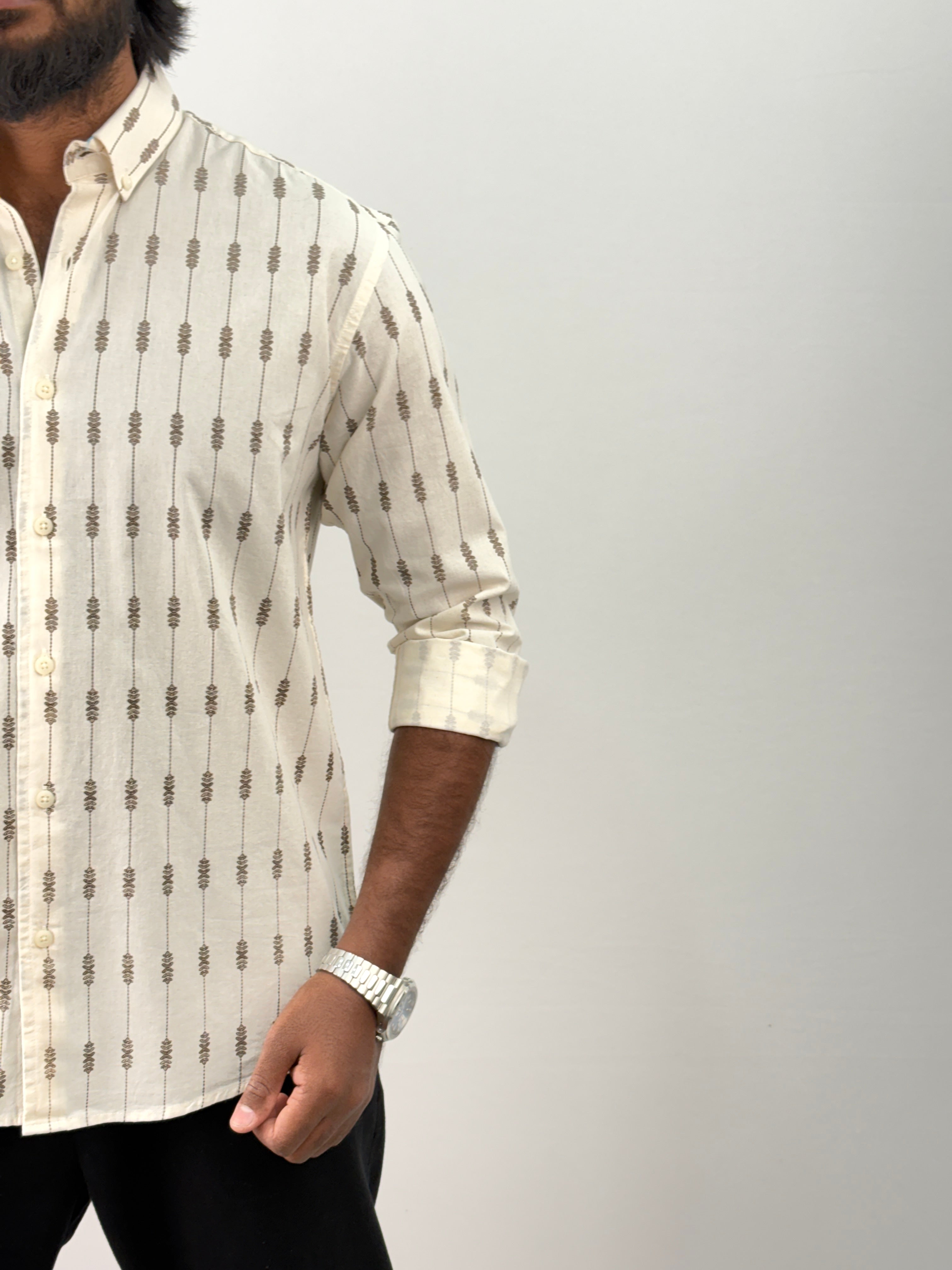 Brown(2) Printed Jacquard Shirt