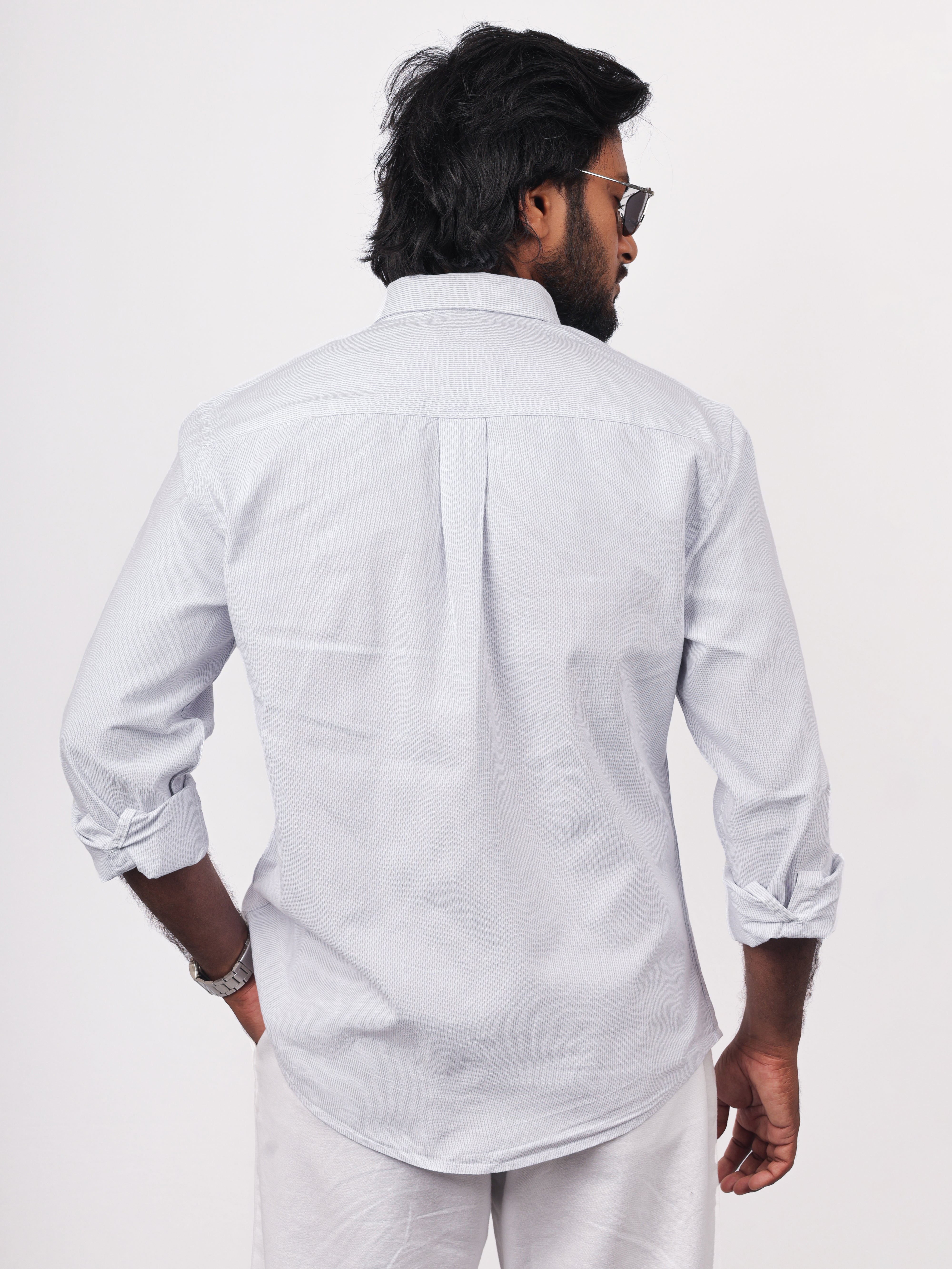 Light Grey Pin Stripe Shirt
