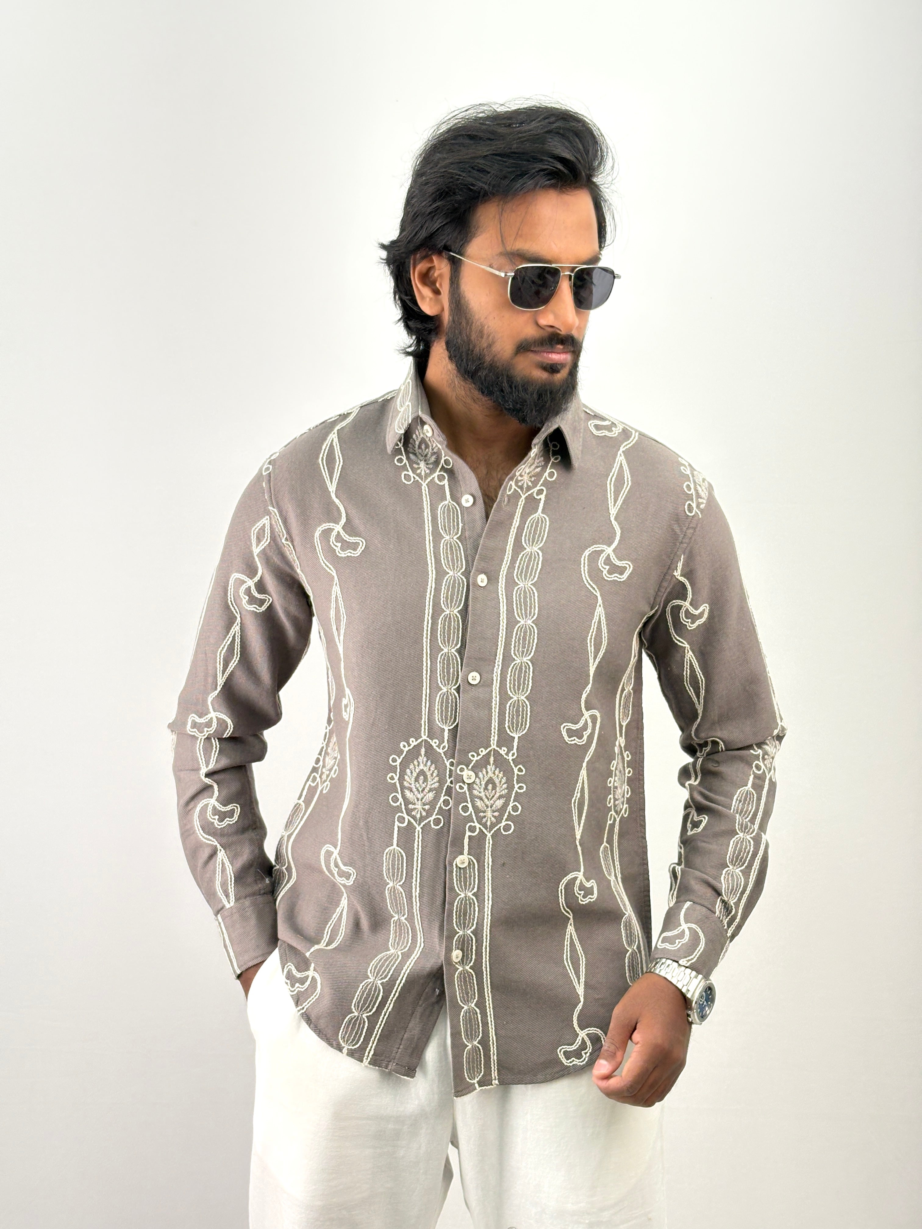 Ash Embroidery Shirt