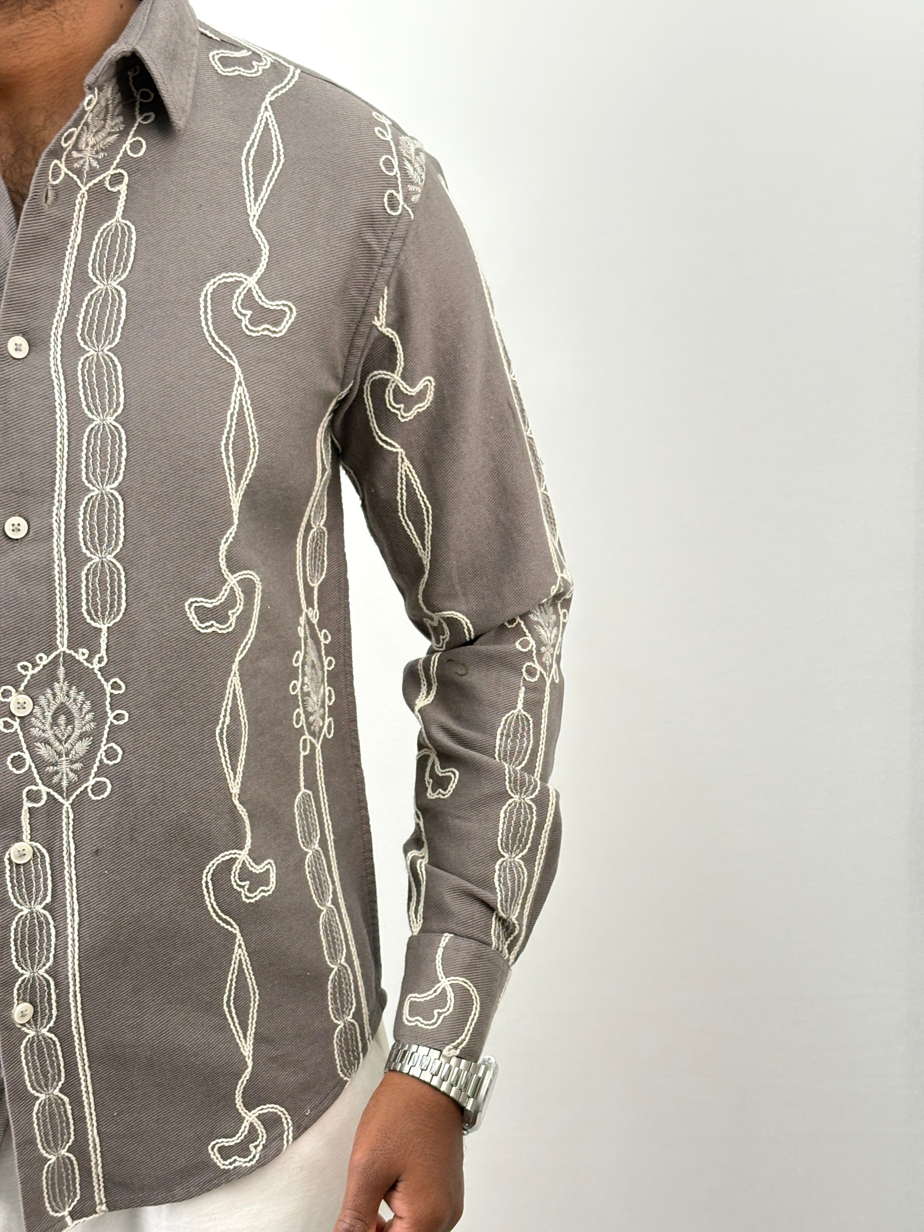 Ash Embroidery Shirt
