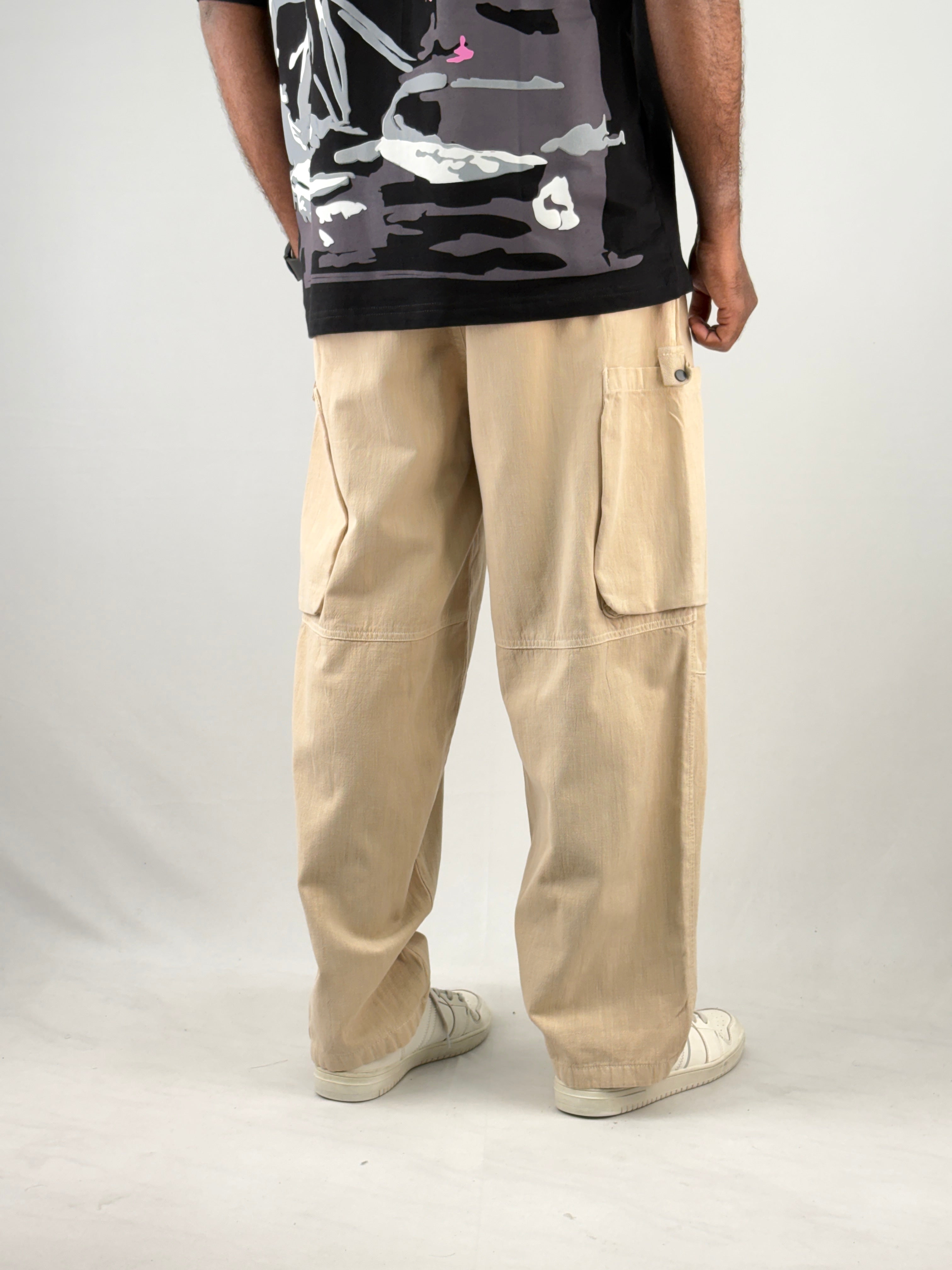 Beige Baggy Cargo
