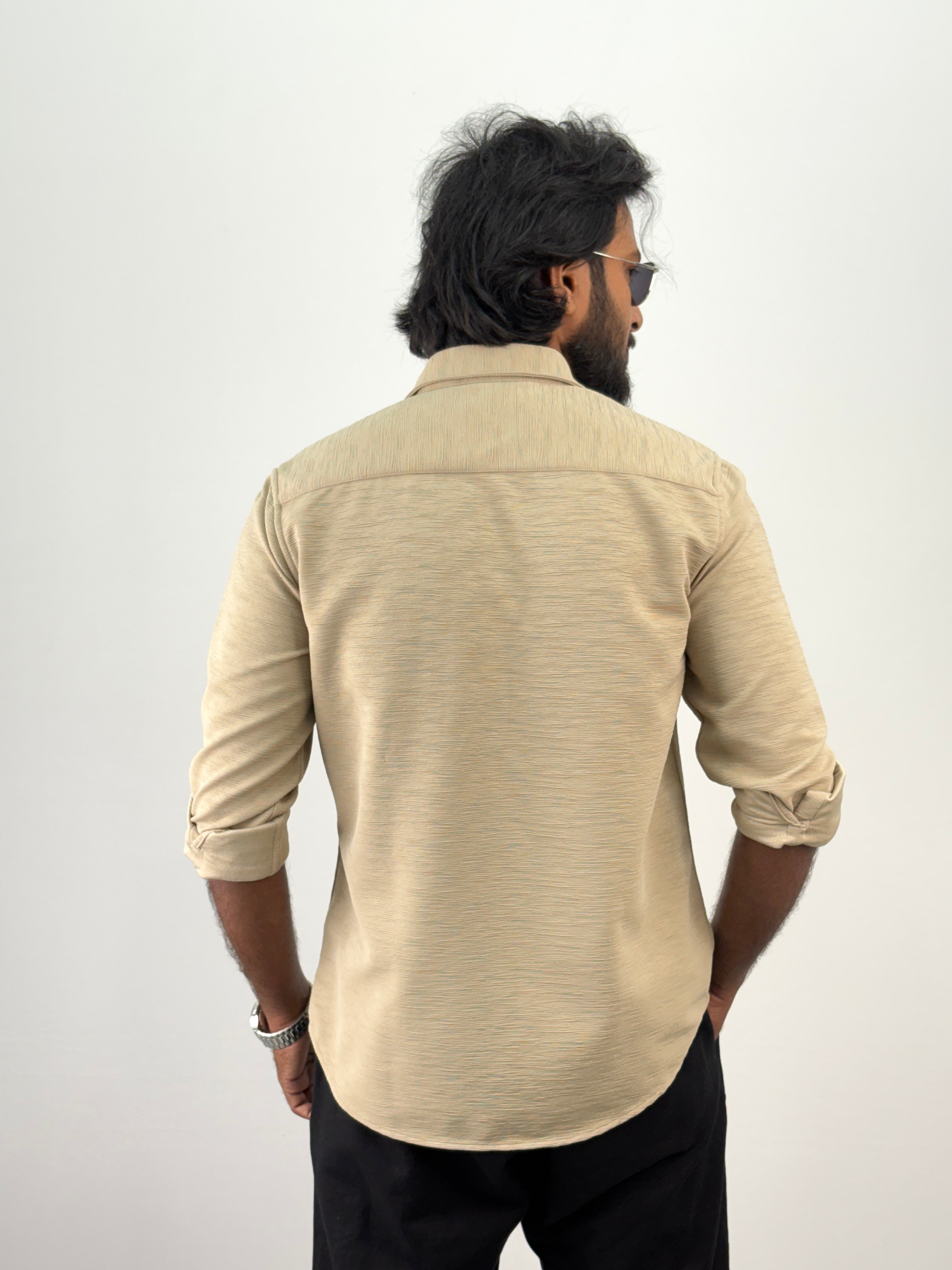 Beige Textured Shirt