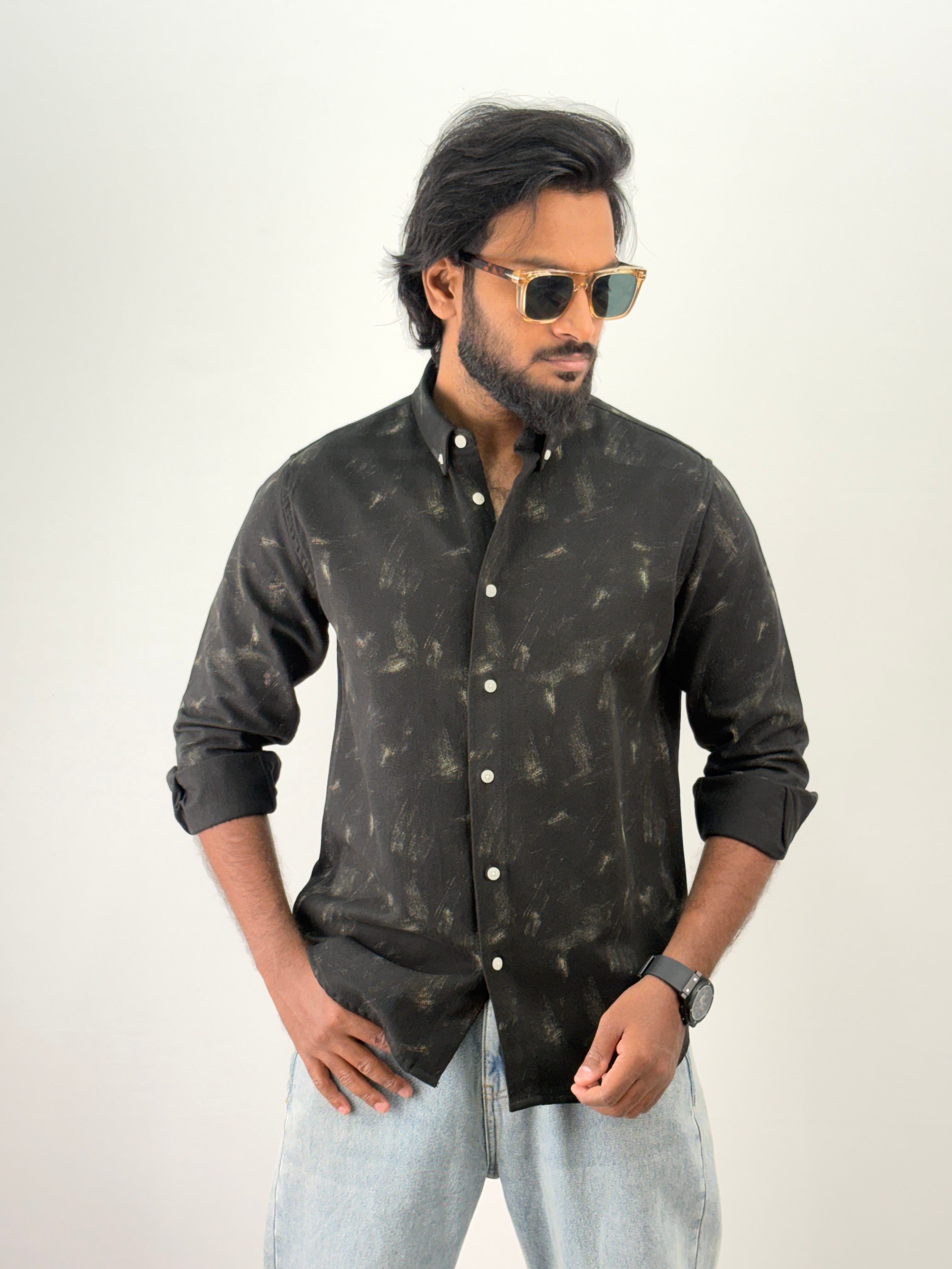 Black Tie & Dye Denim Shirt