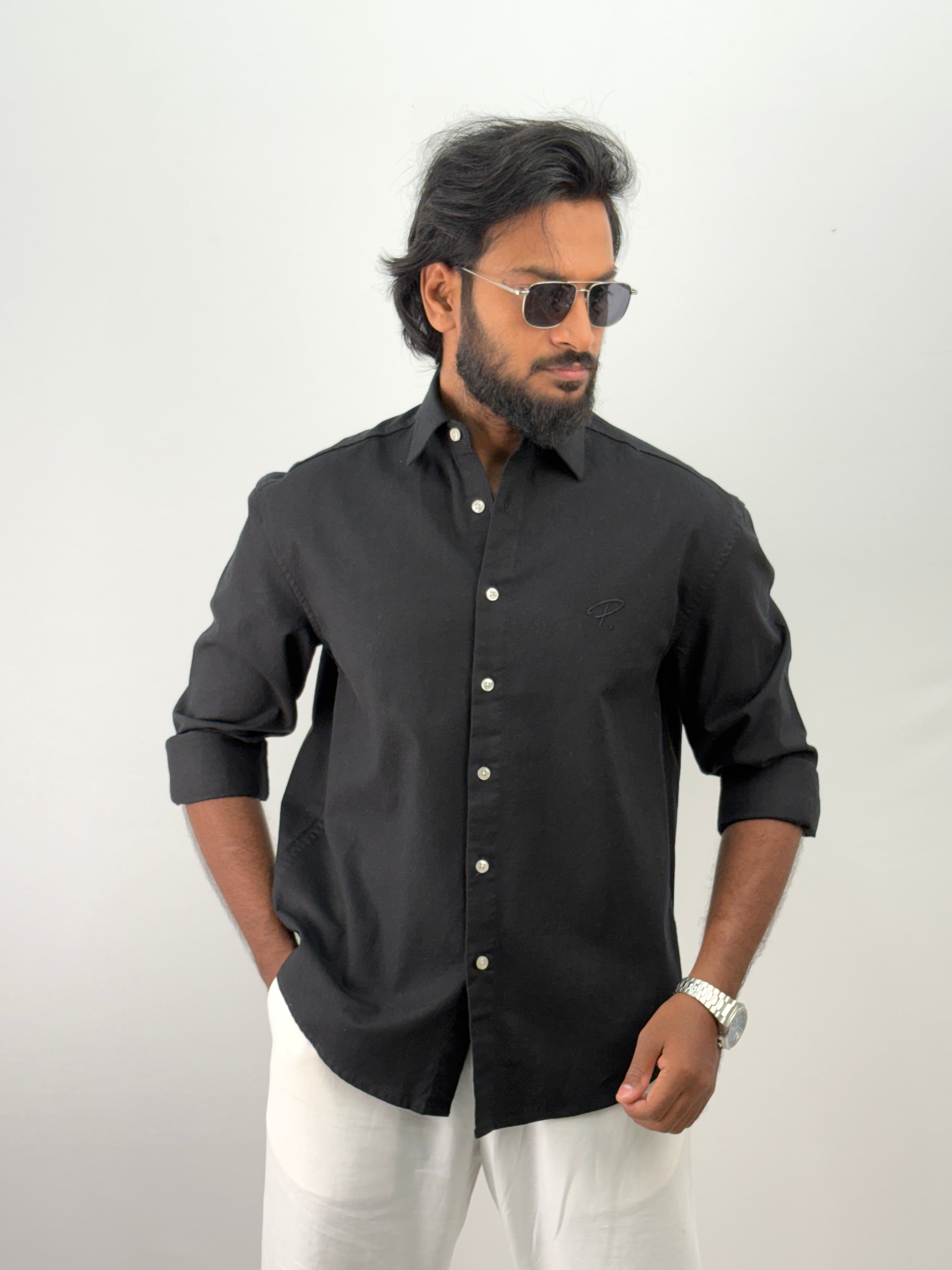 Black Back Embroidery Shirt