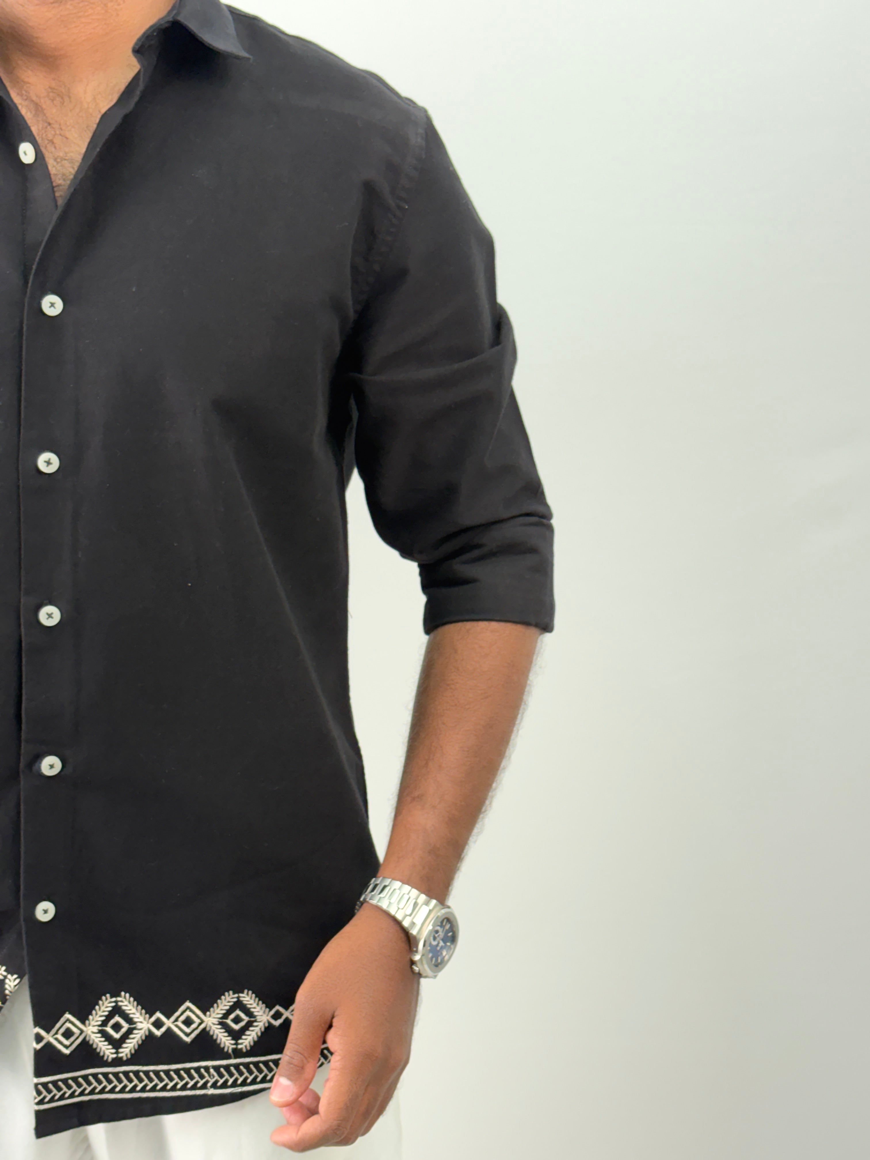 Black Bottom Embroidery Shirt 1
