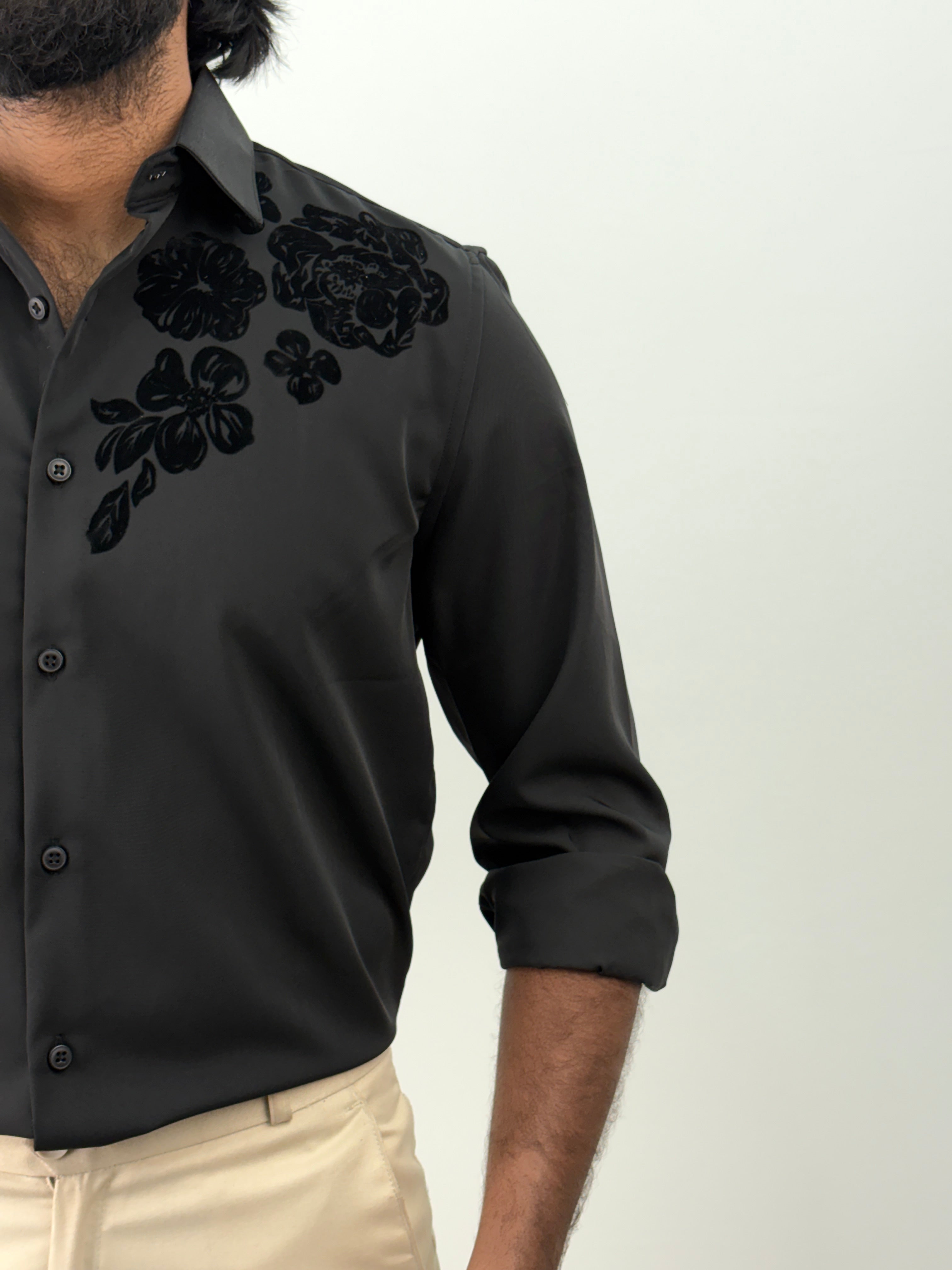 Black Flock IMP Printed Shirt