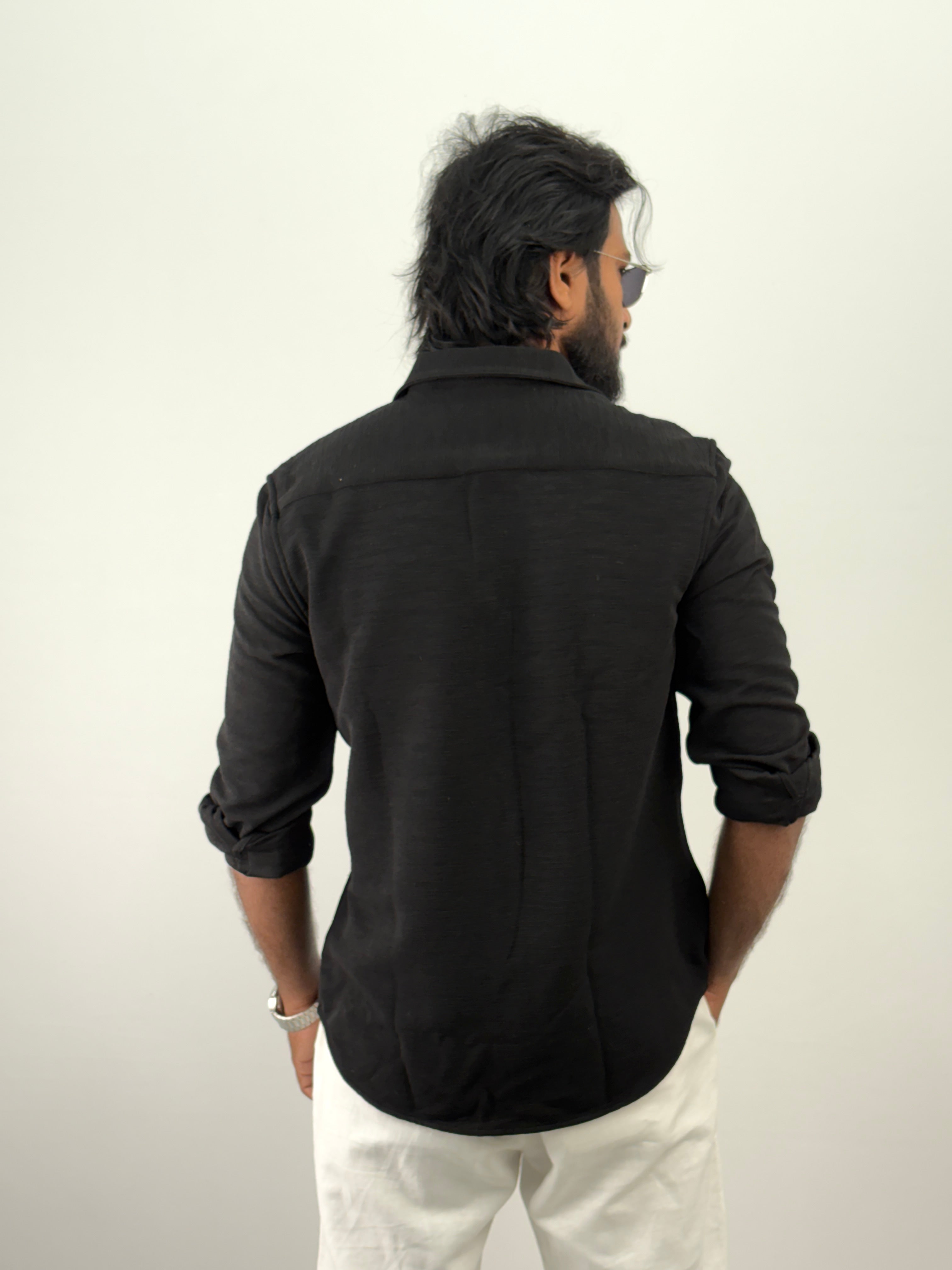 Black Textured Shirt