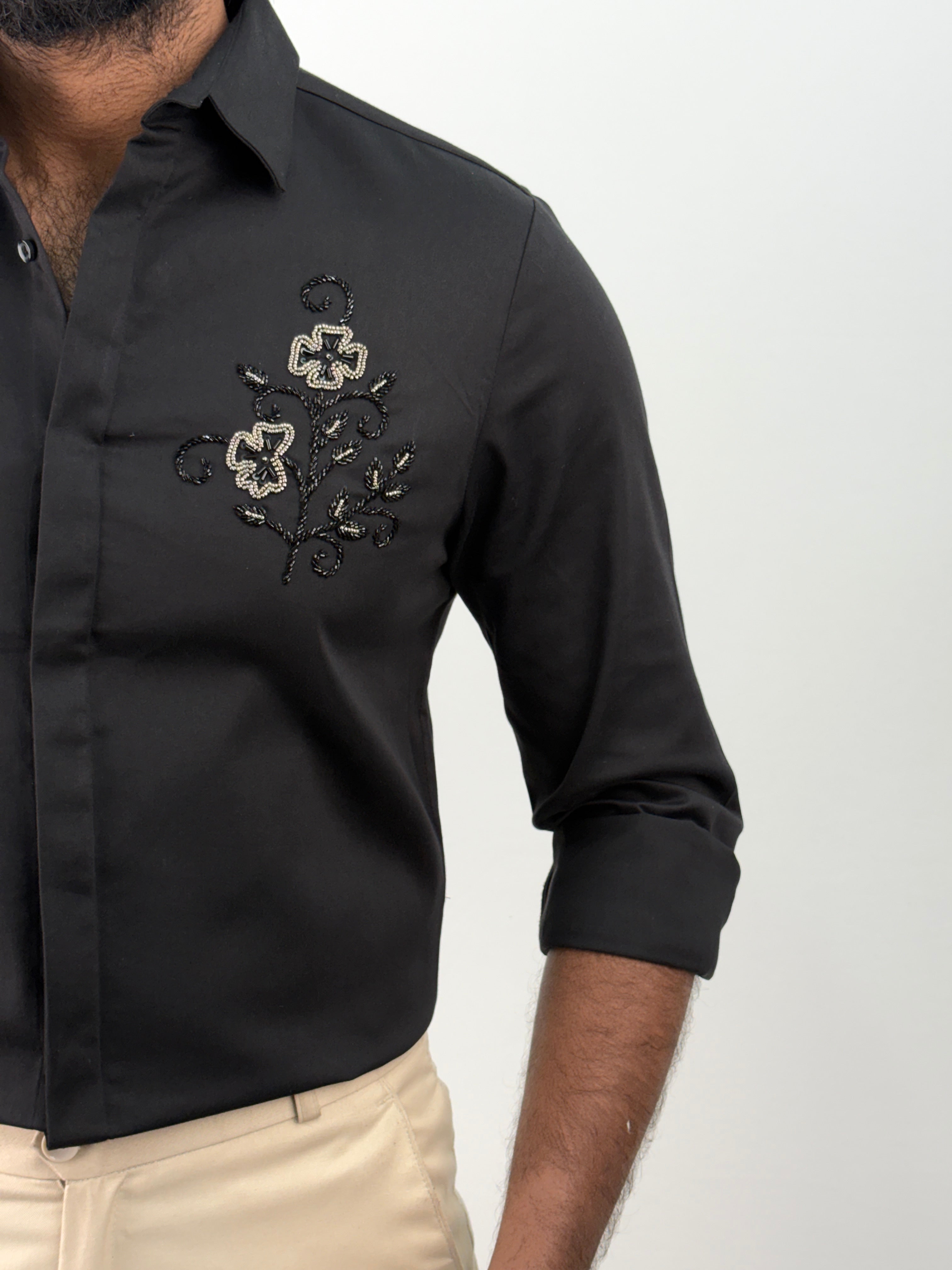 Black(1) Designer Stone Work Shirts 11