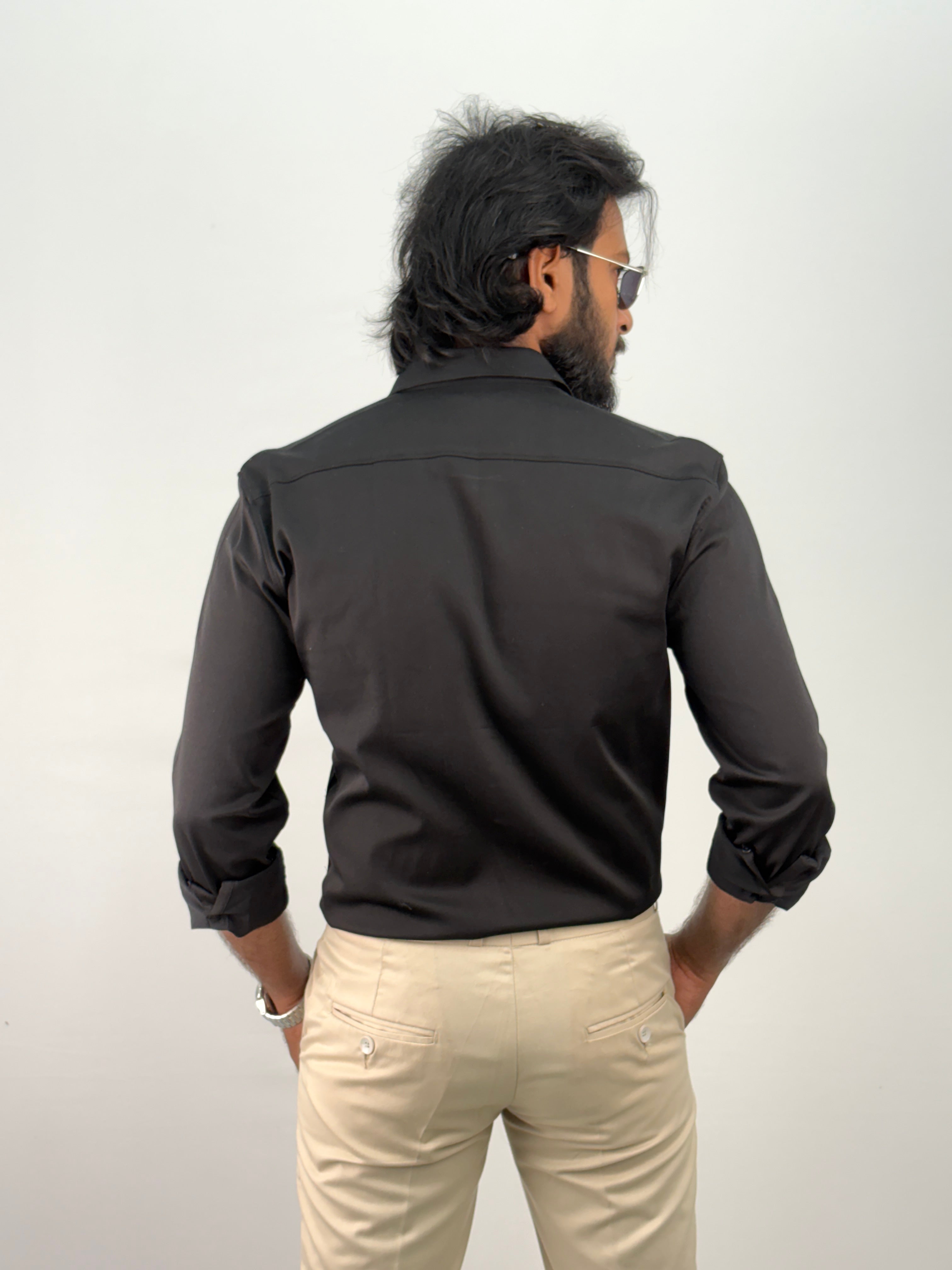 Black(2) Designer Stone Work Shirts 11