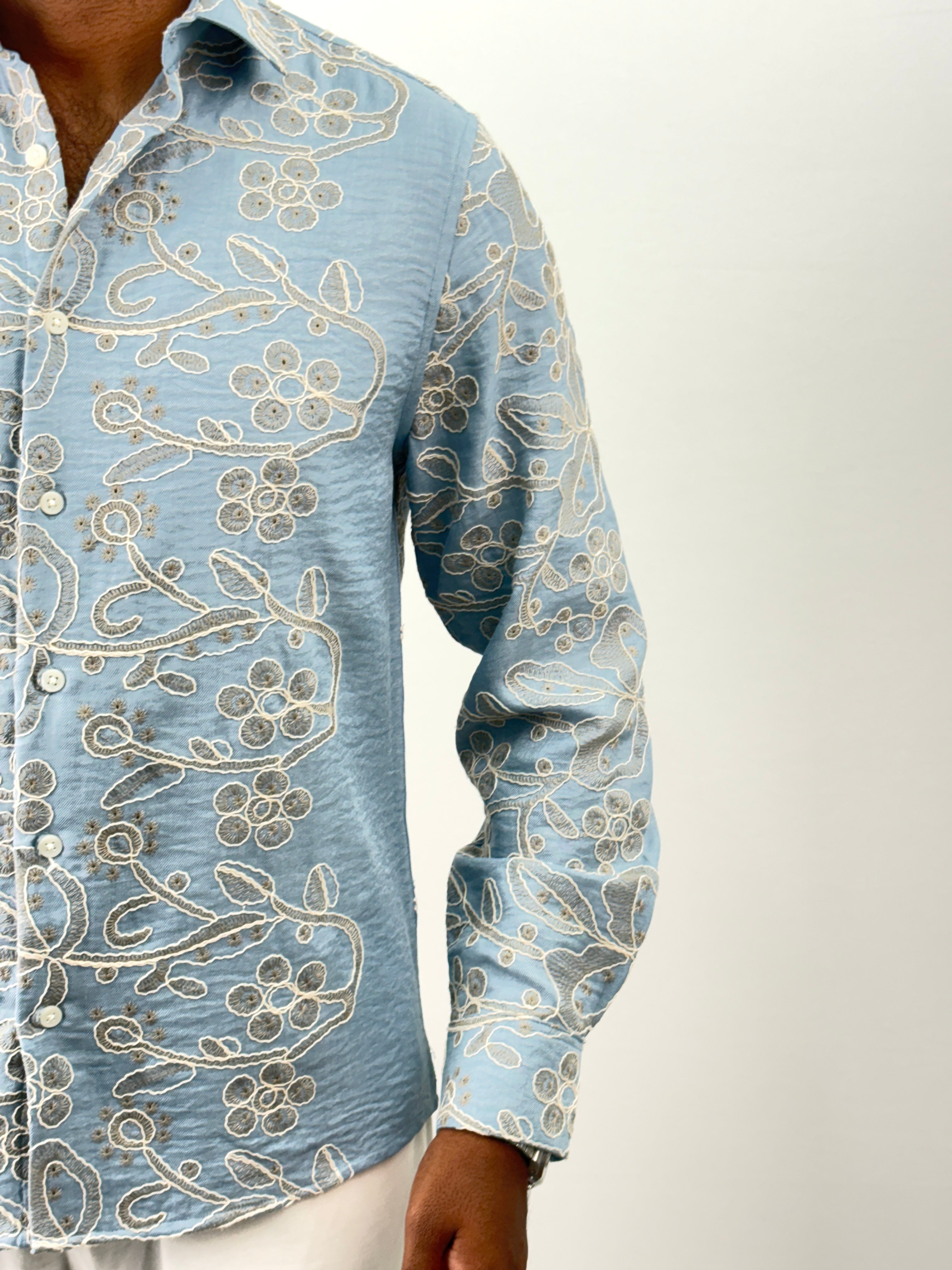 Blue Embroidery Shirt 14