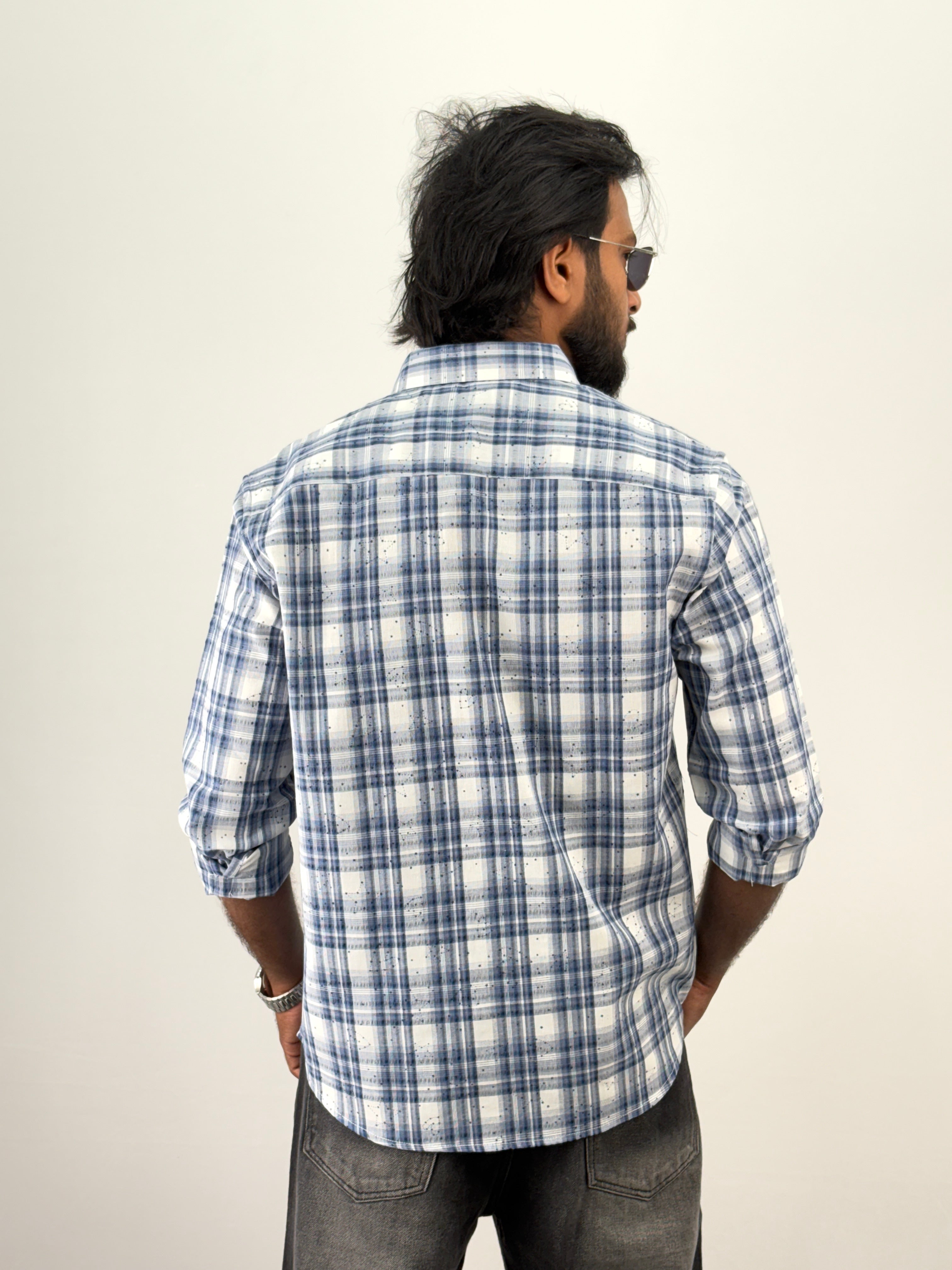 Blue Flannel Printed Shirt
