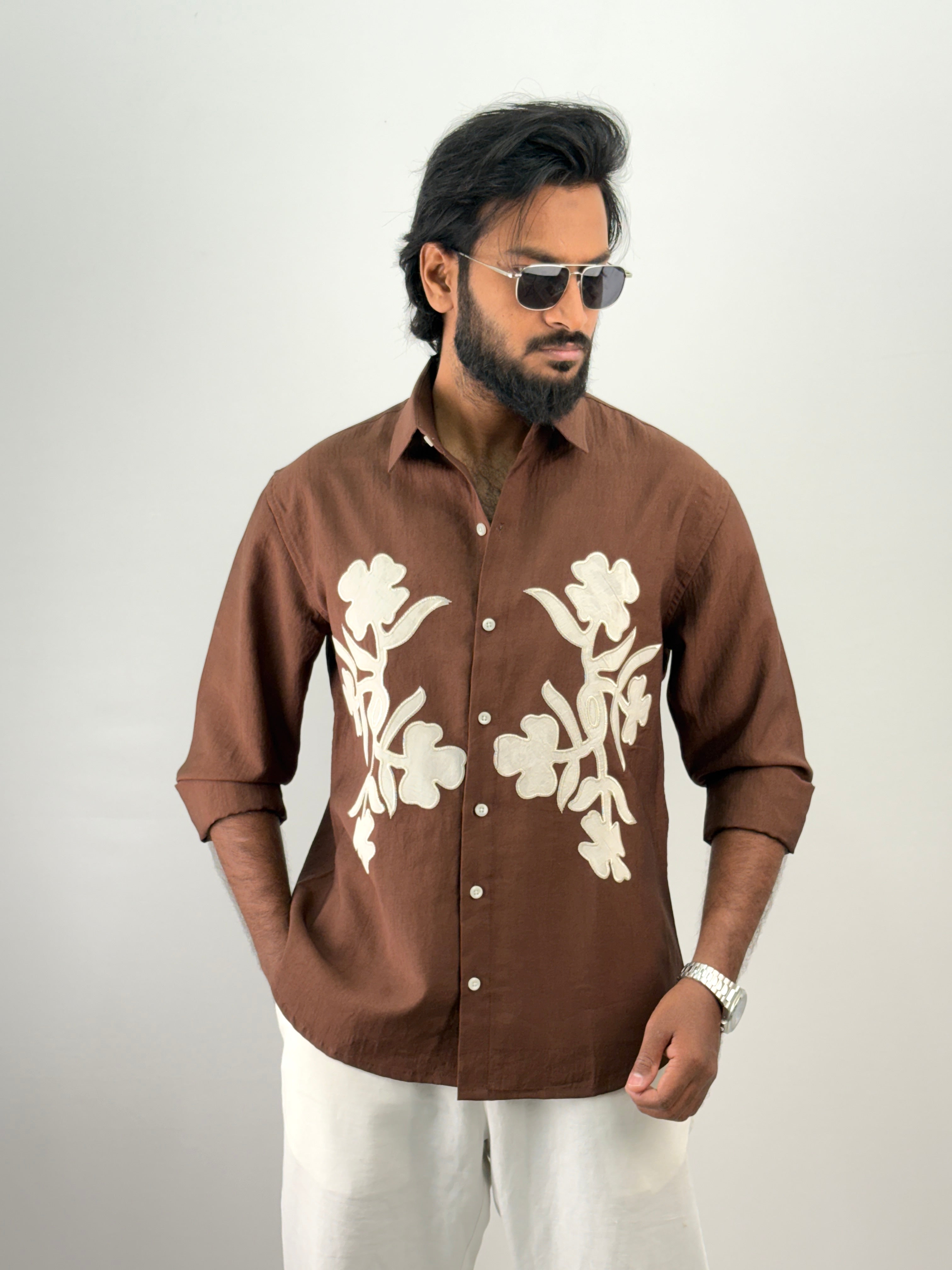 Brown Embroidery Shirt 11
