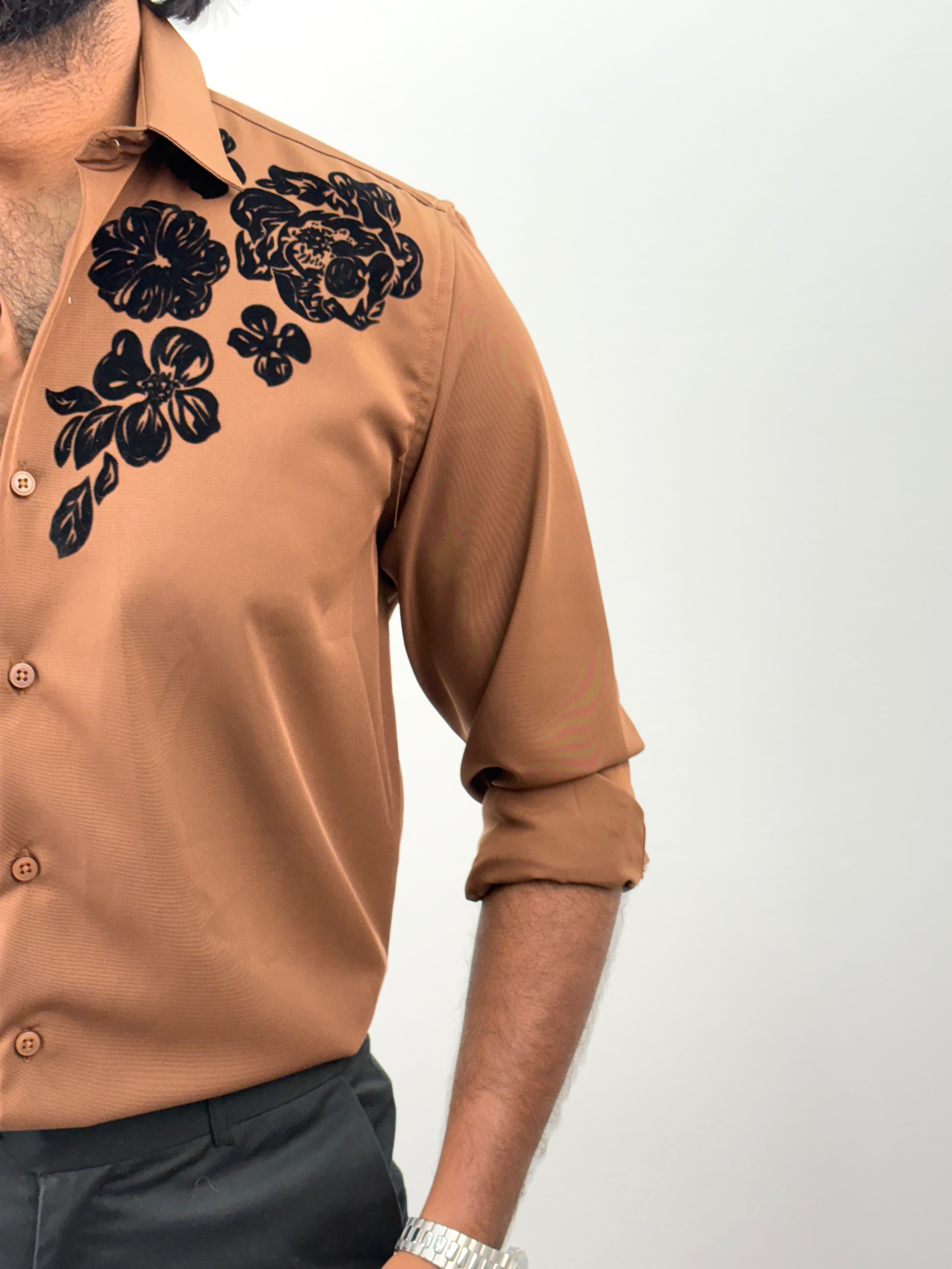 Brown Flock IMP Printed Shirt