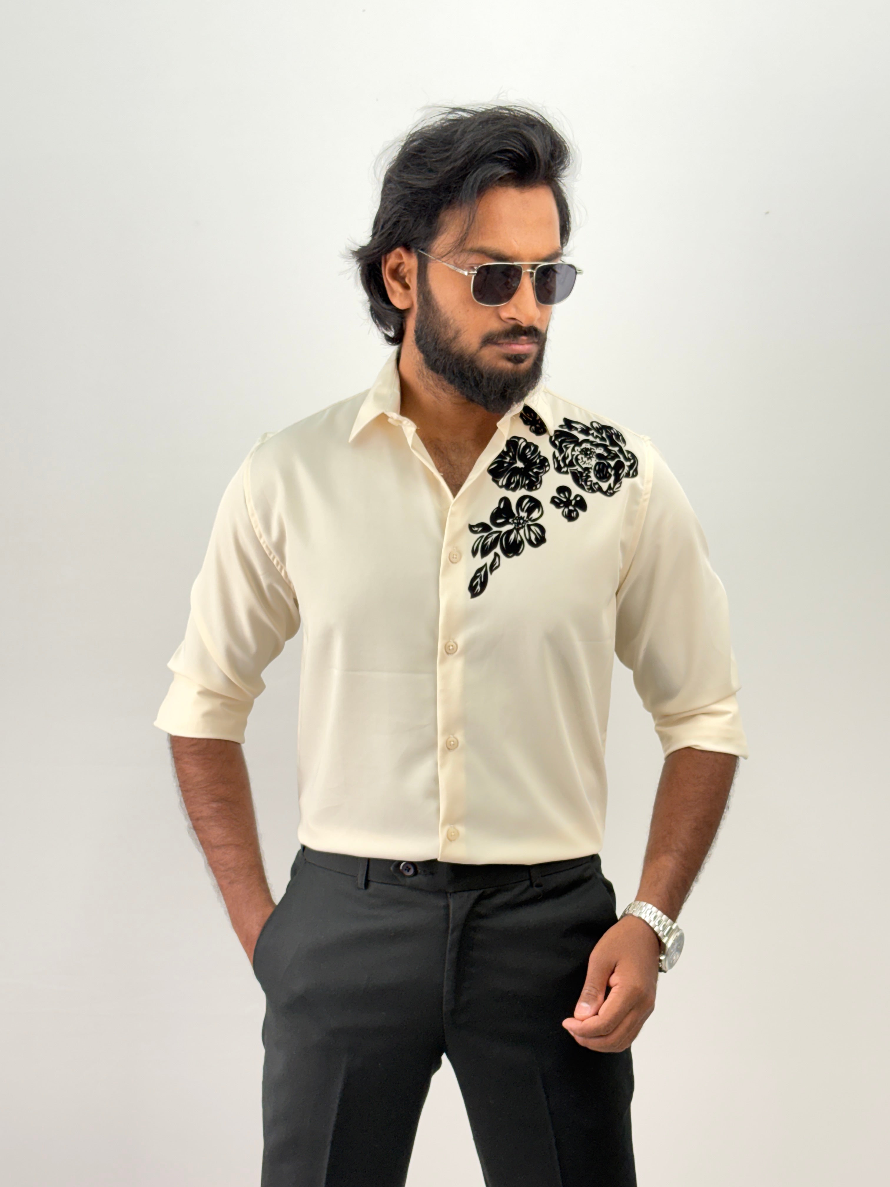 Cream Flock IMP Printed Shirt