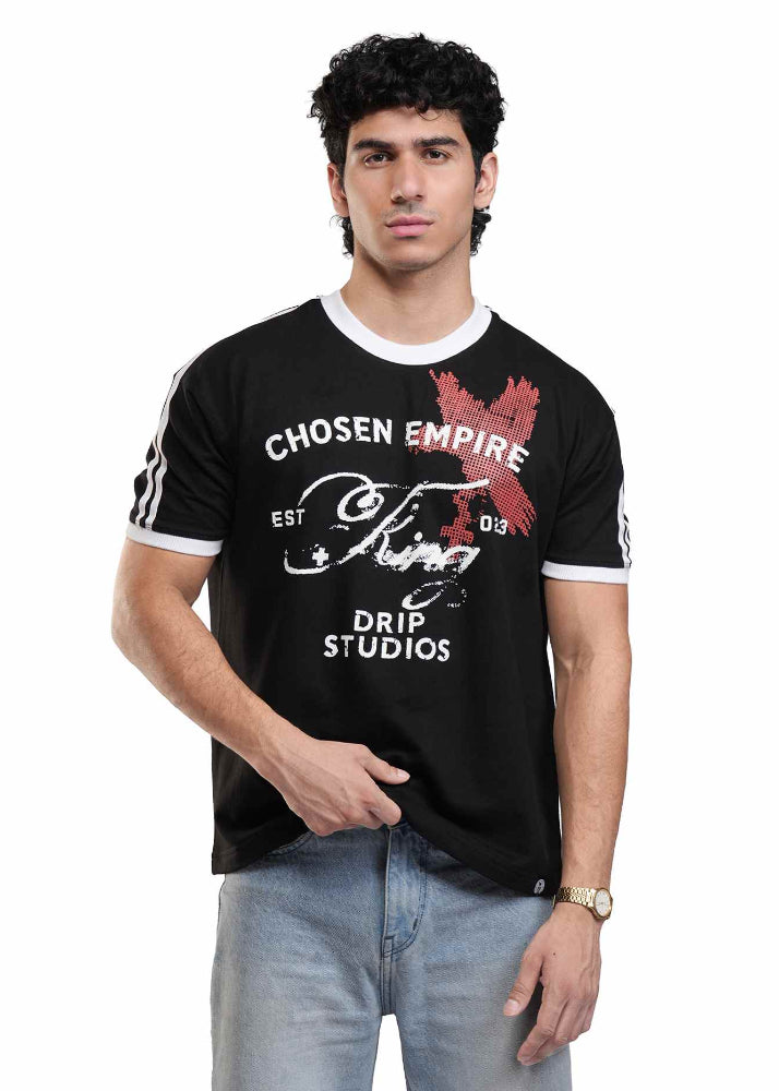 Black White Cropped Ringer T-shirt