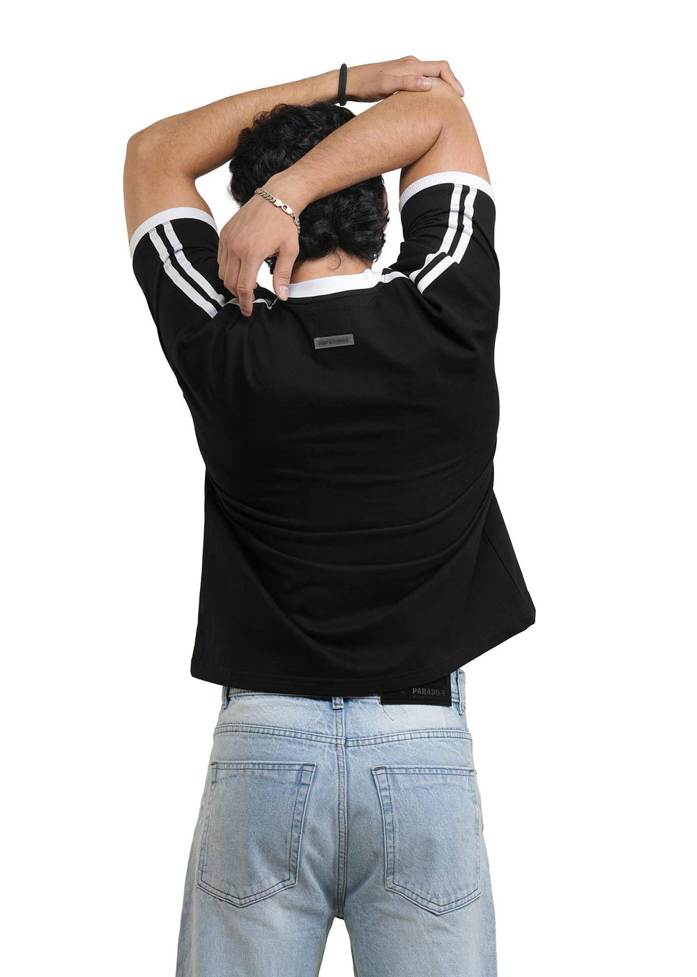 Black Cropped Ringer T-shirt