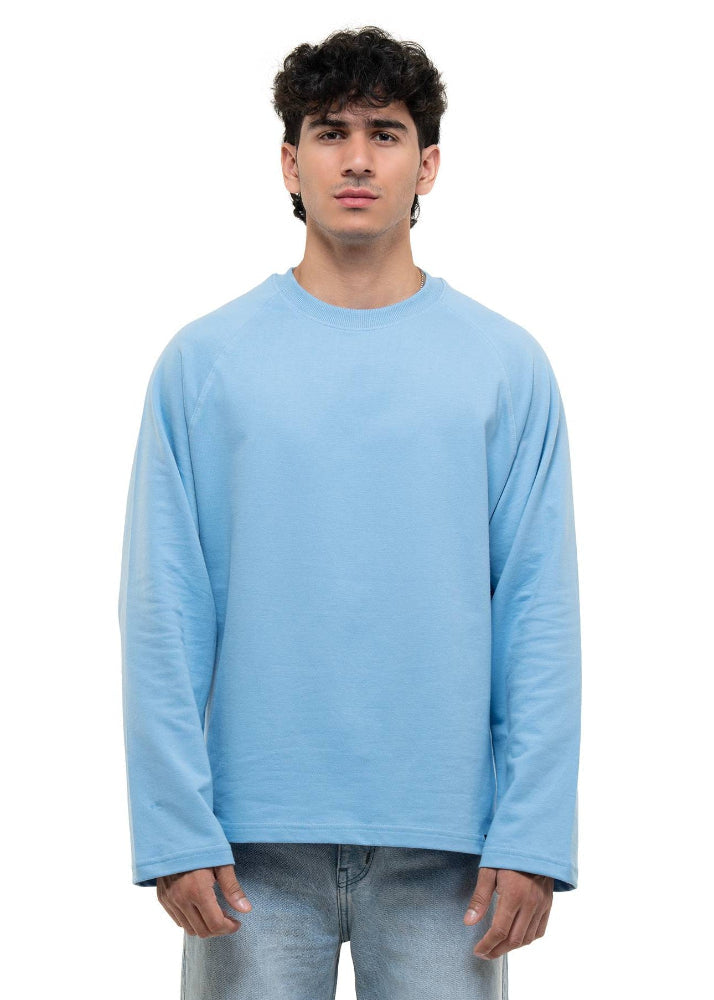 Baby Blue Cropped Raglan Tee