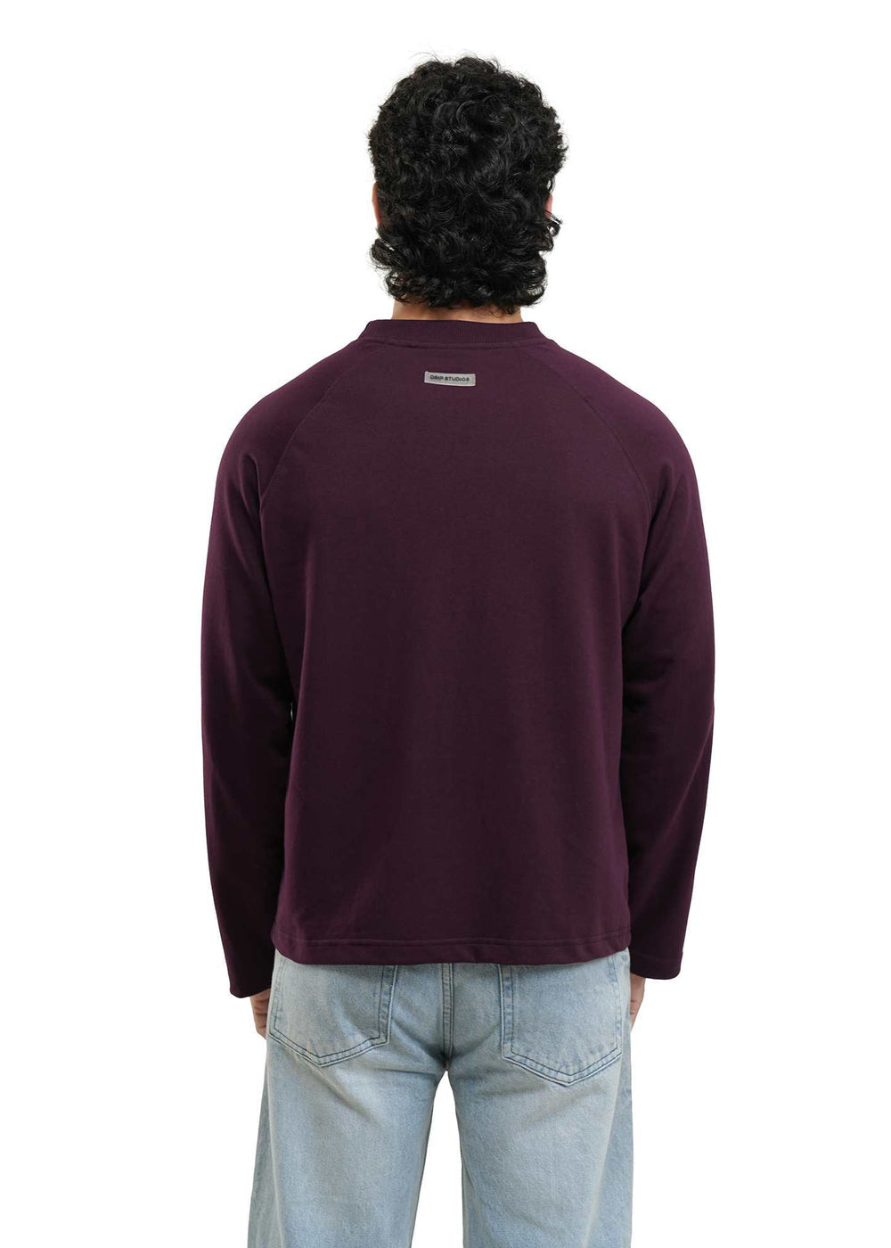 Deep Plum Cropped Raglan Tee