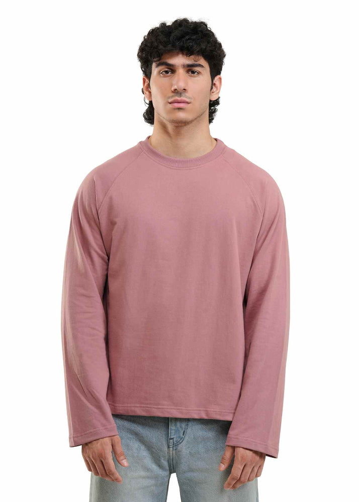 Dusty Rose Cropped Raglan Tee