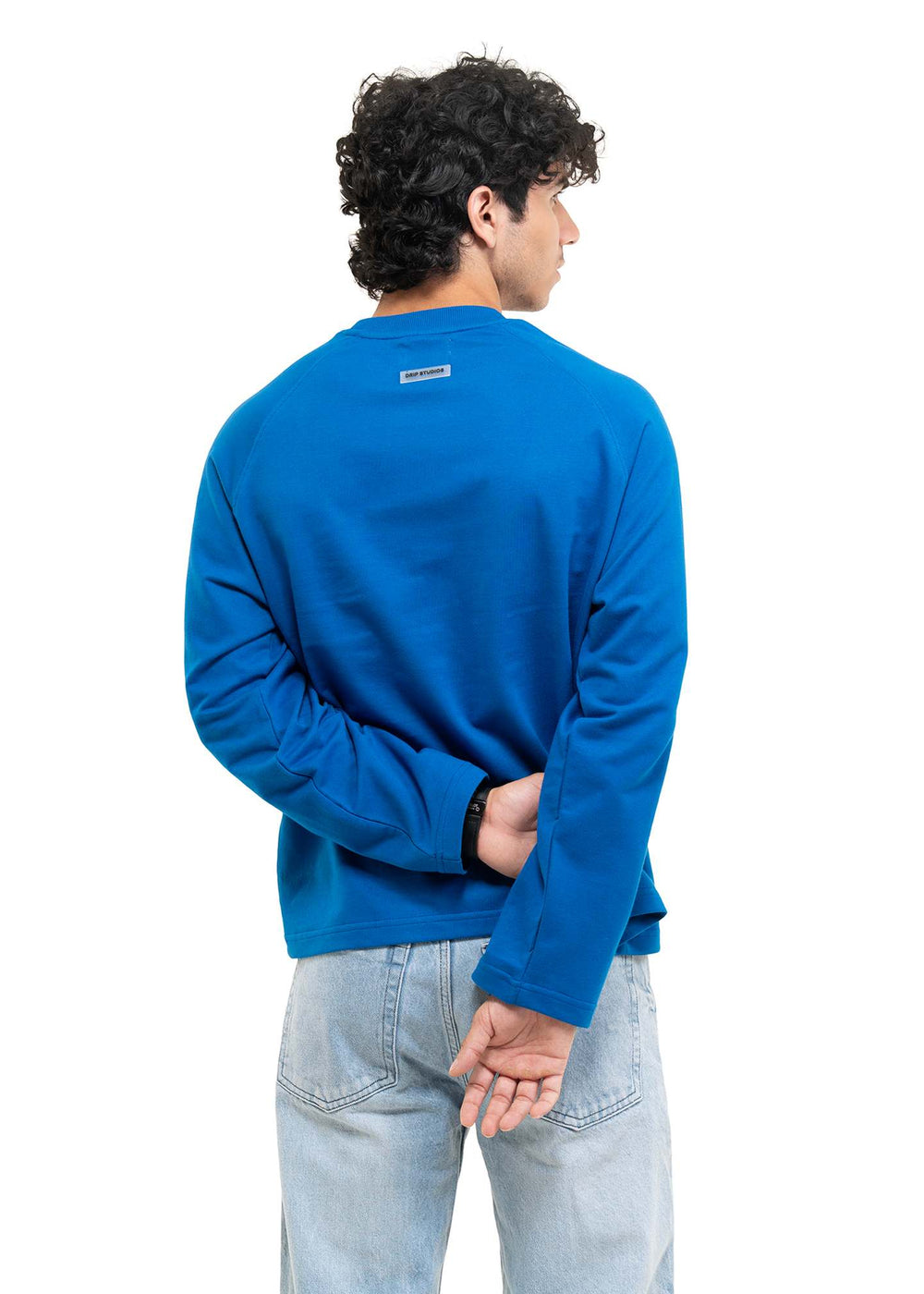 Royal Blue Cropped Raglan Tee