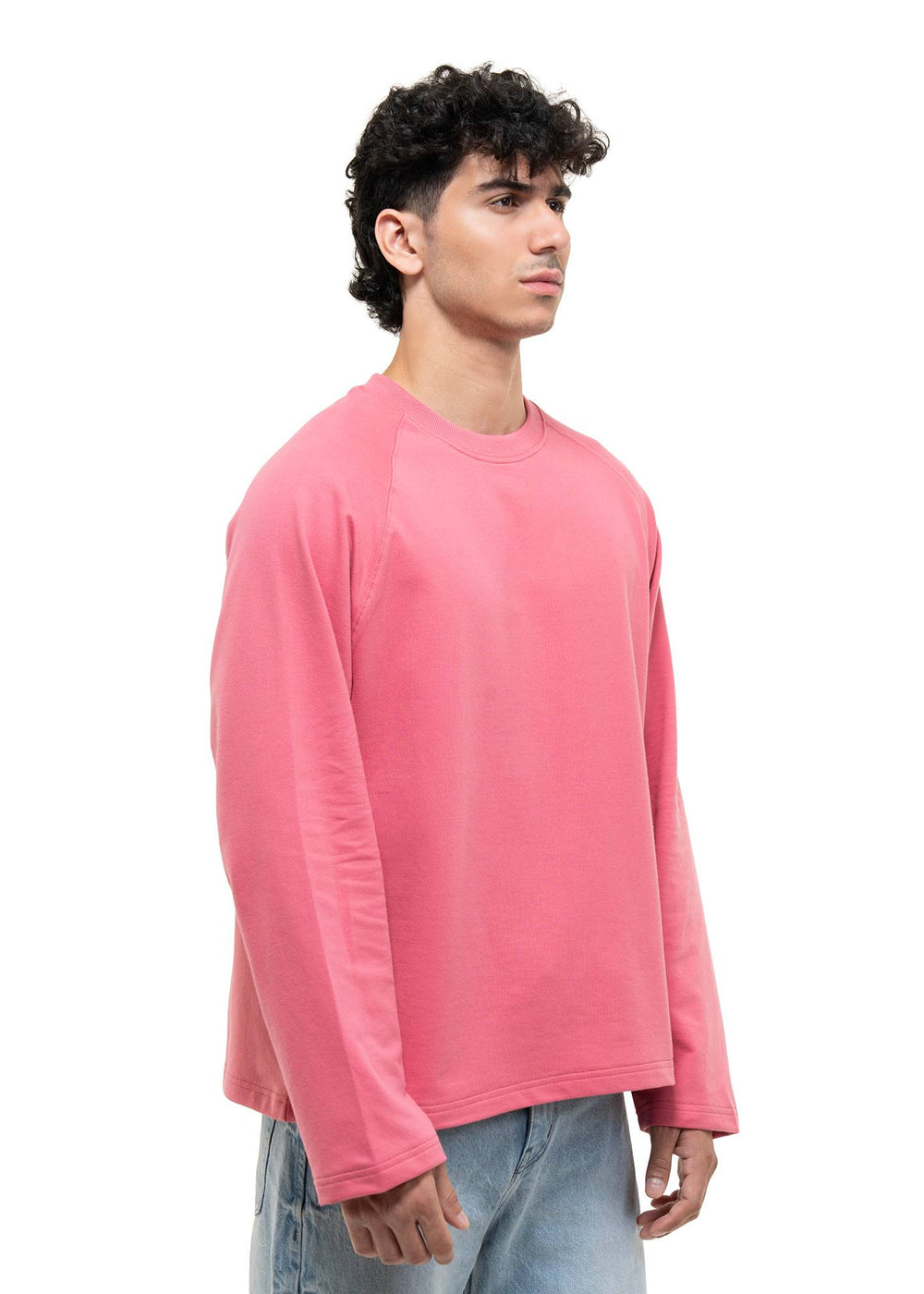Muted Rose Pink Cropped Raglan Tee
