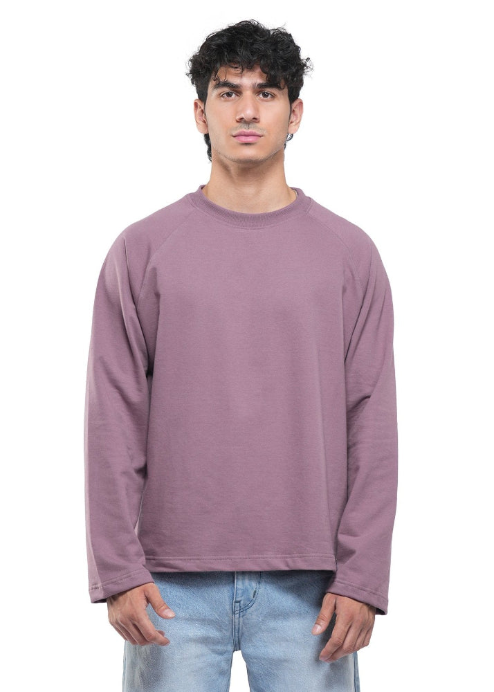 Dusty Mauve Cropped Raglan Tee