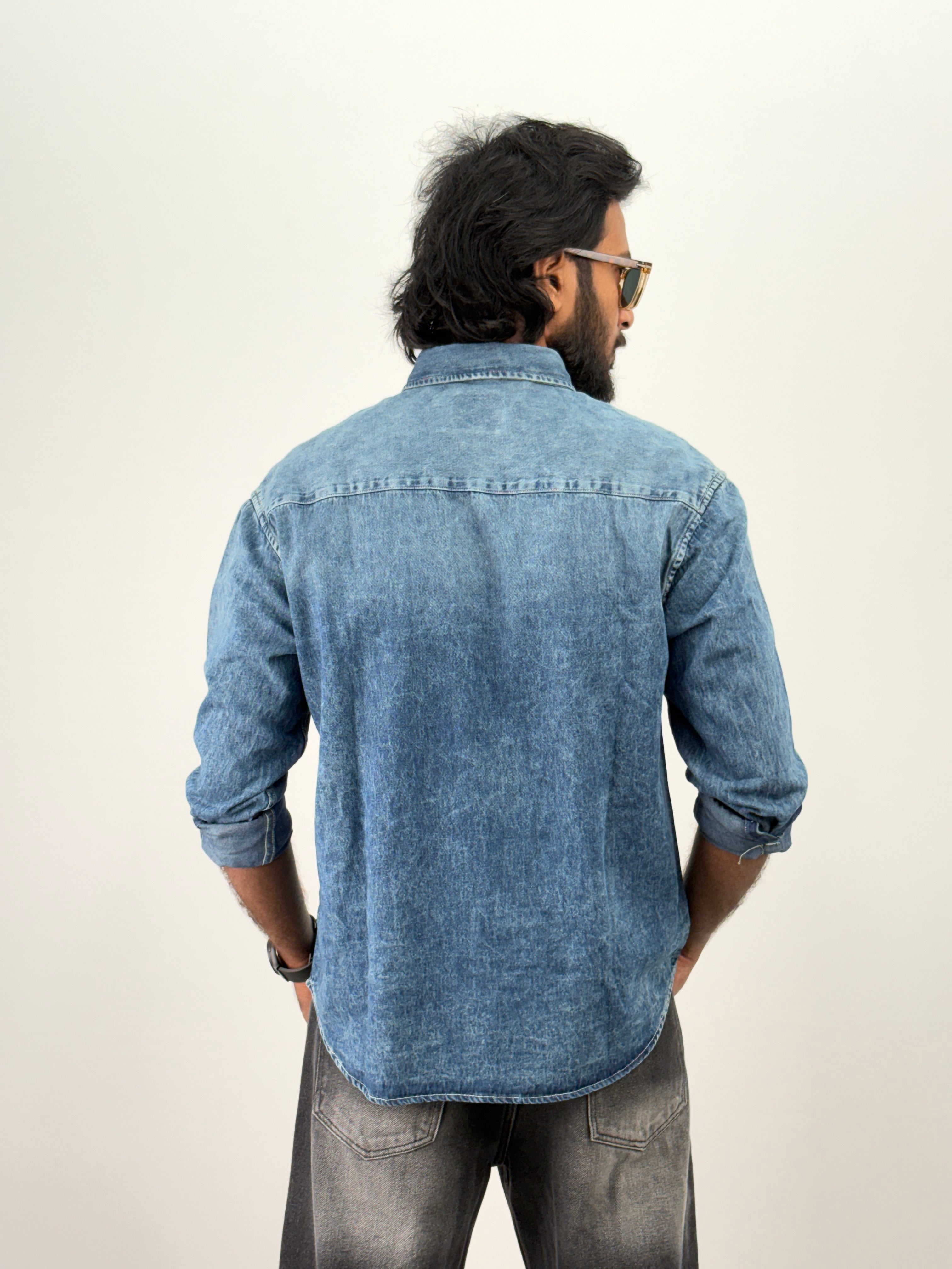 Dark Blue Denim Shirt 1
