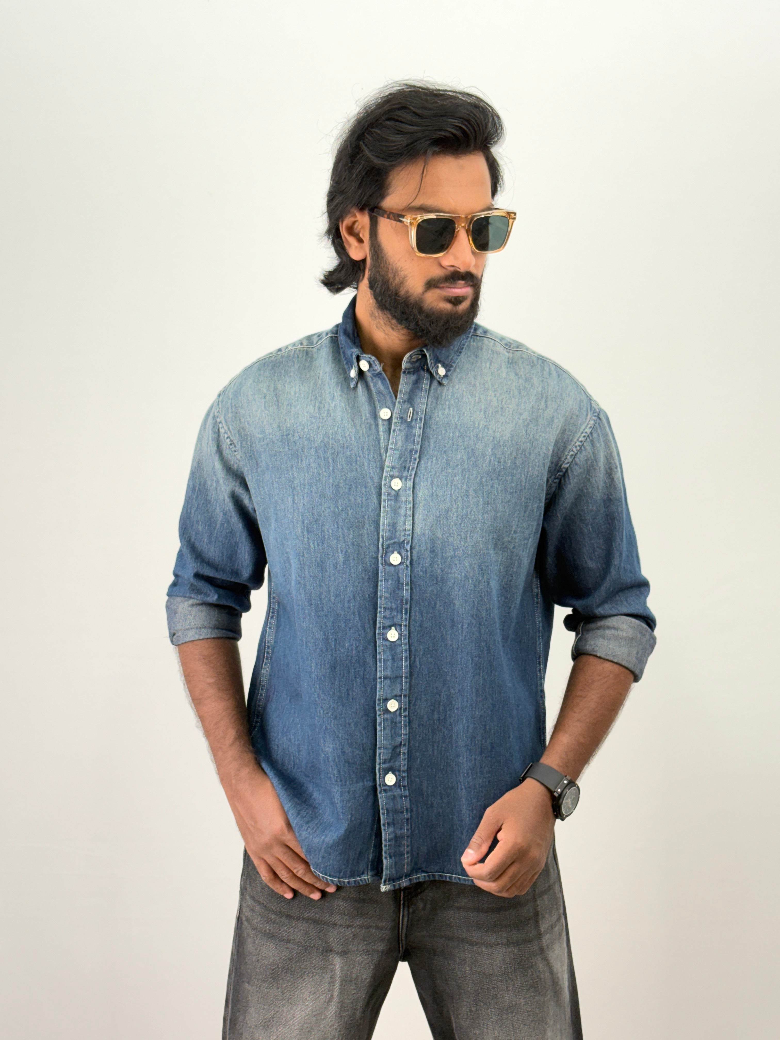Dusty Blue Denim Shirt 1