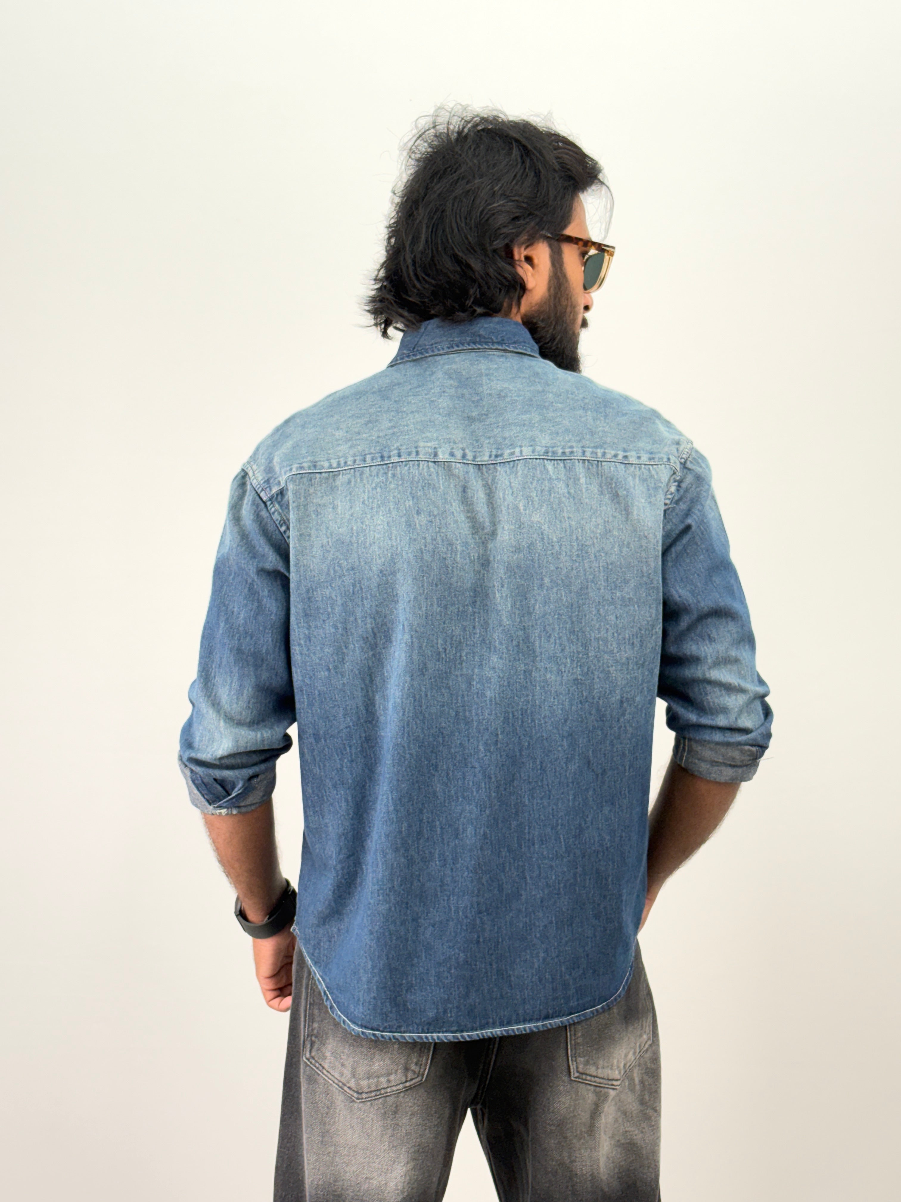 Dusty Blue Denim Shirt 1