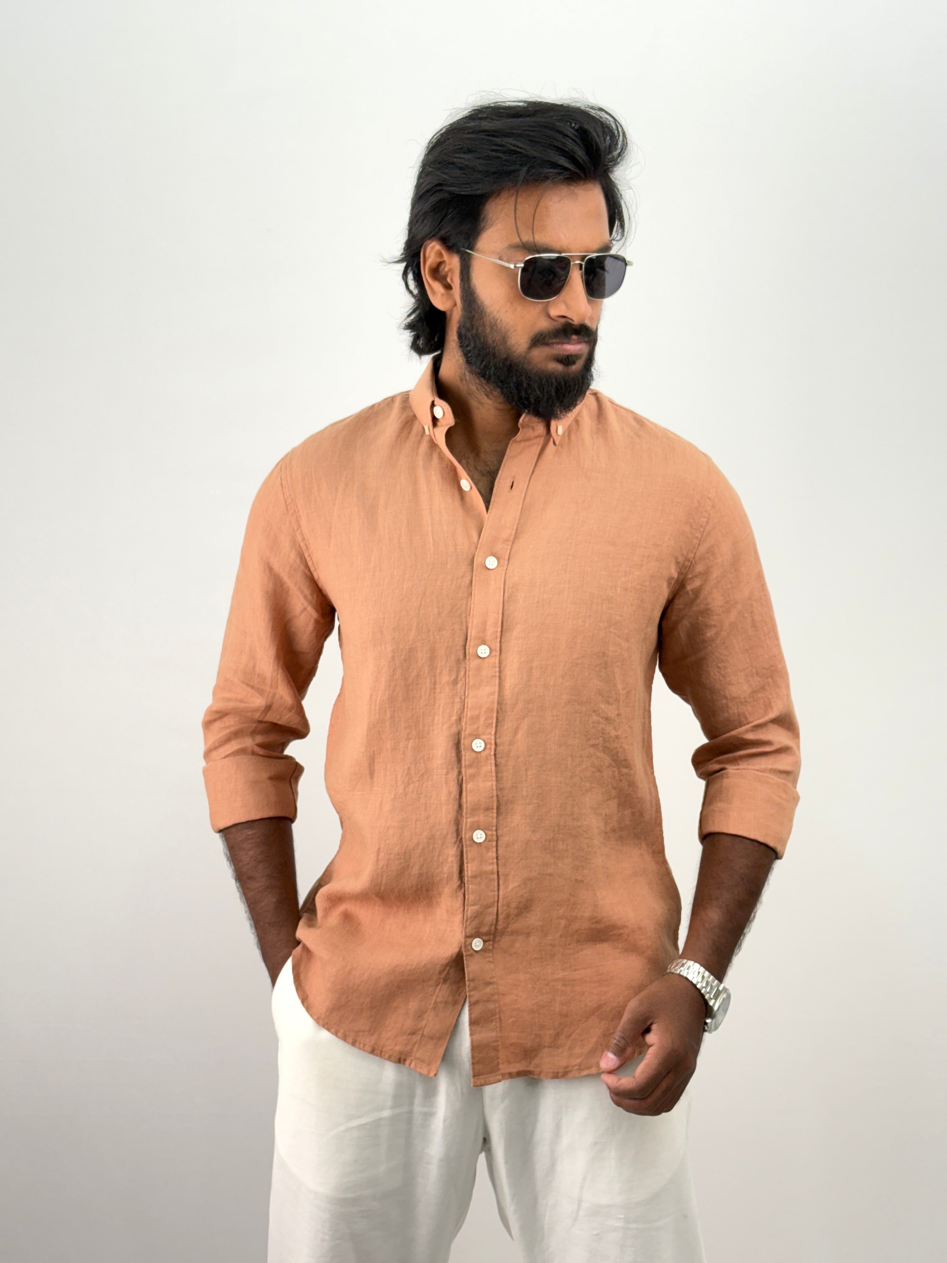 Fawn pure Linen Shirt 2