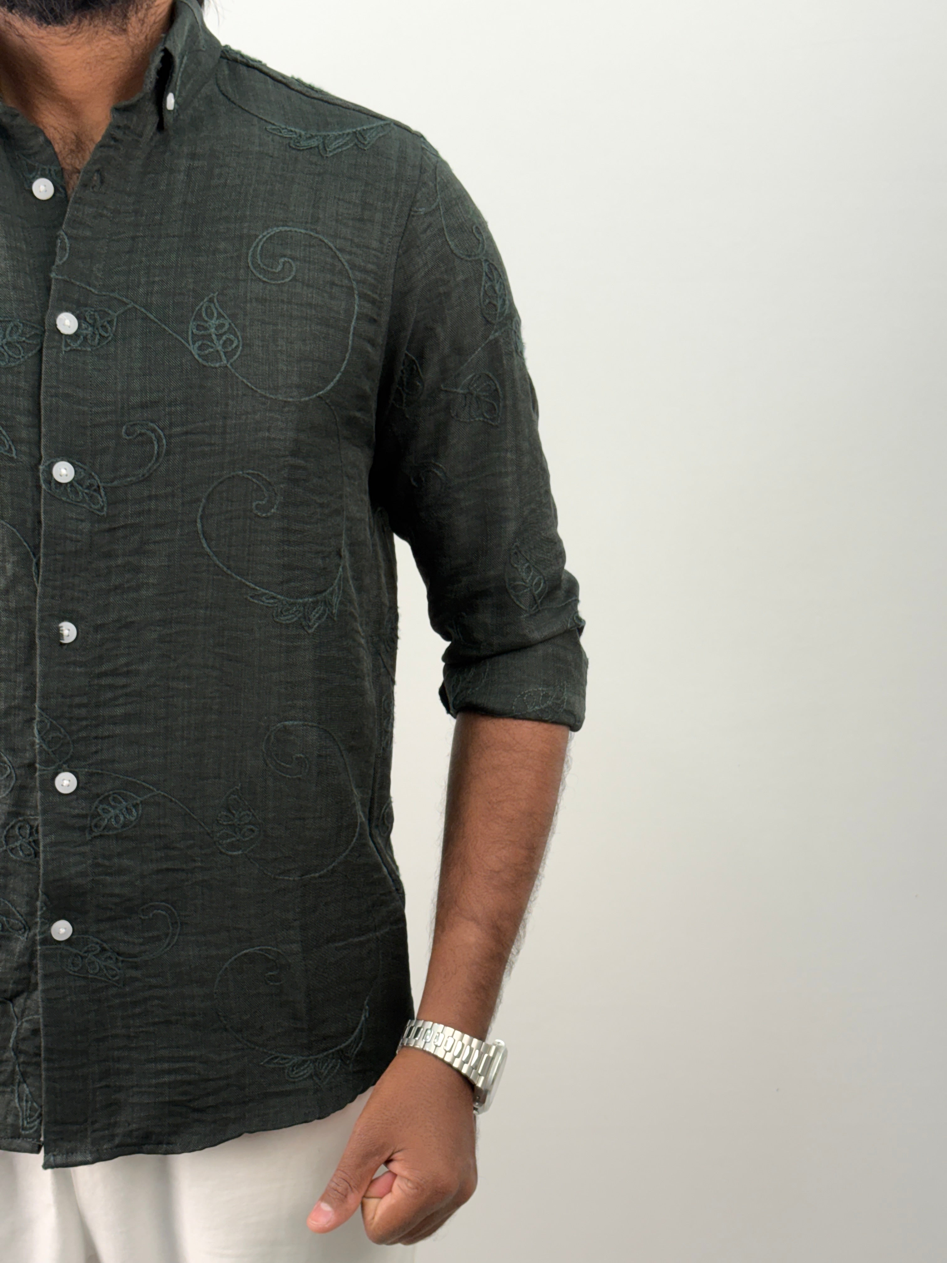 Green Embroidery Shirt