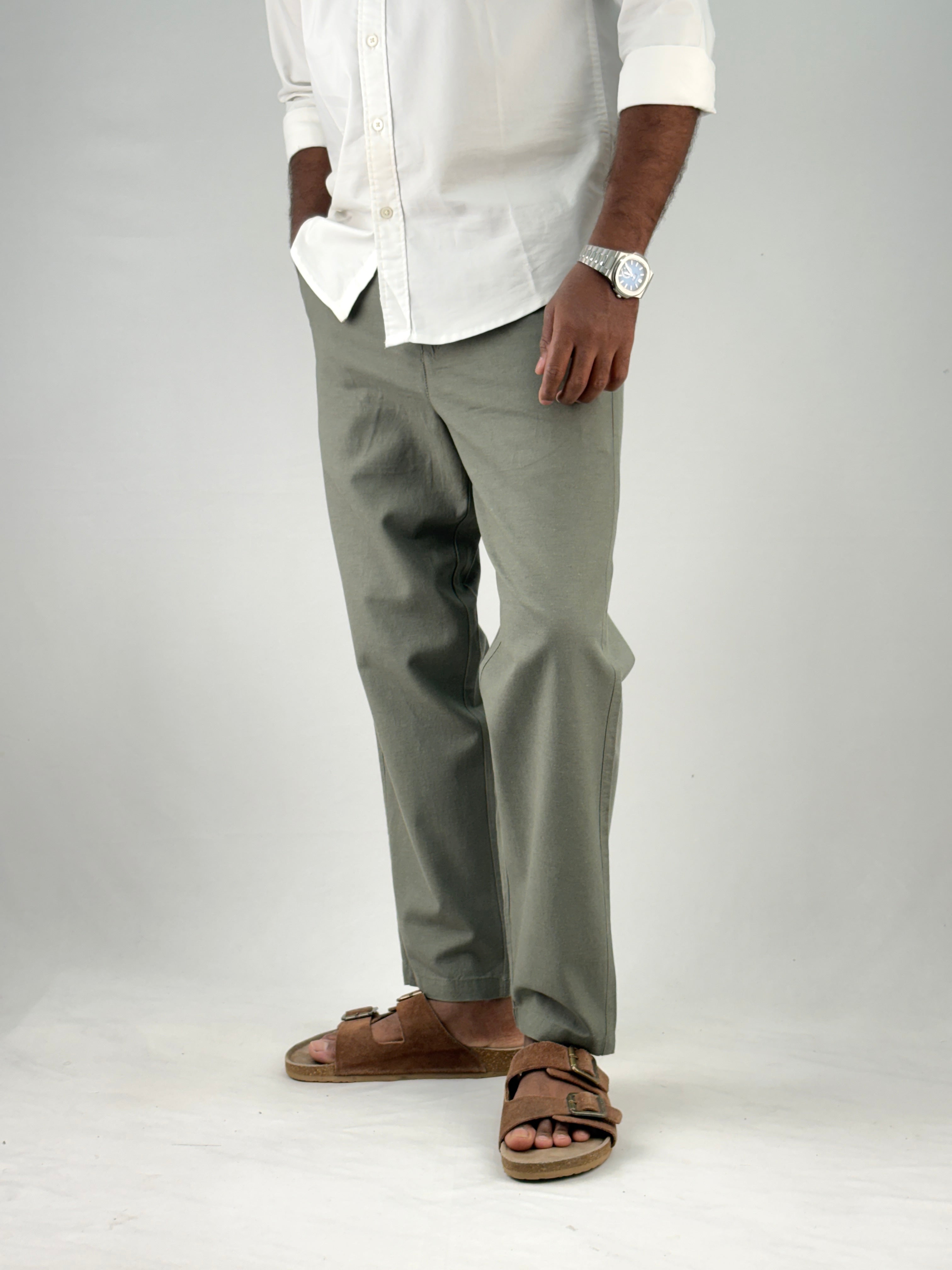 Green Linen Pant