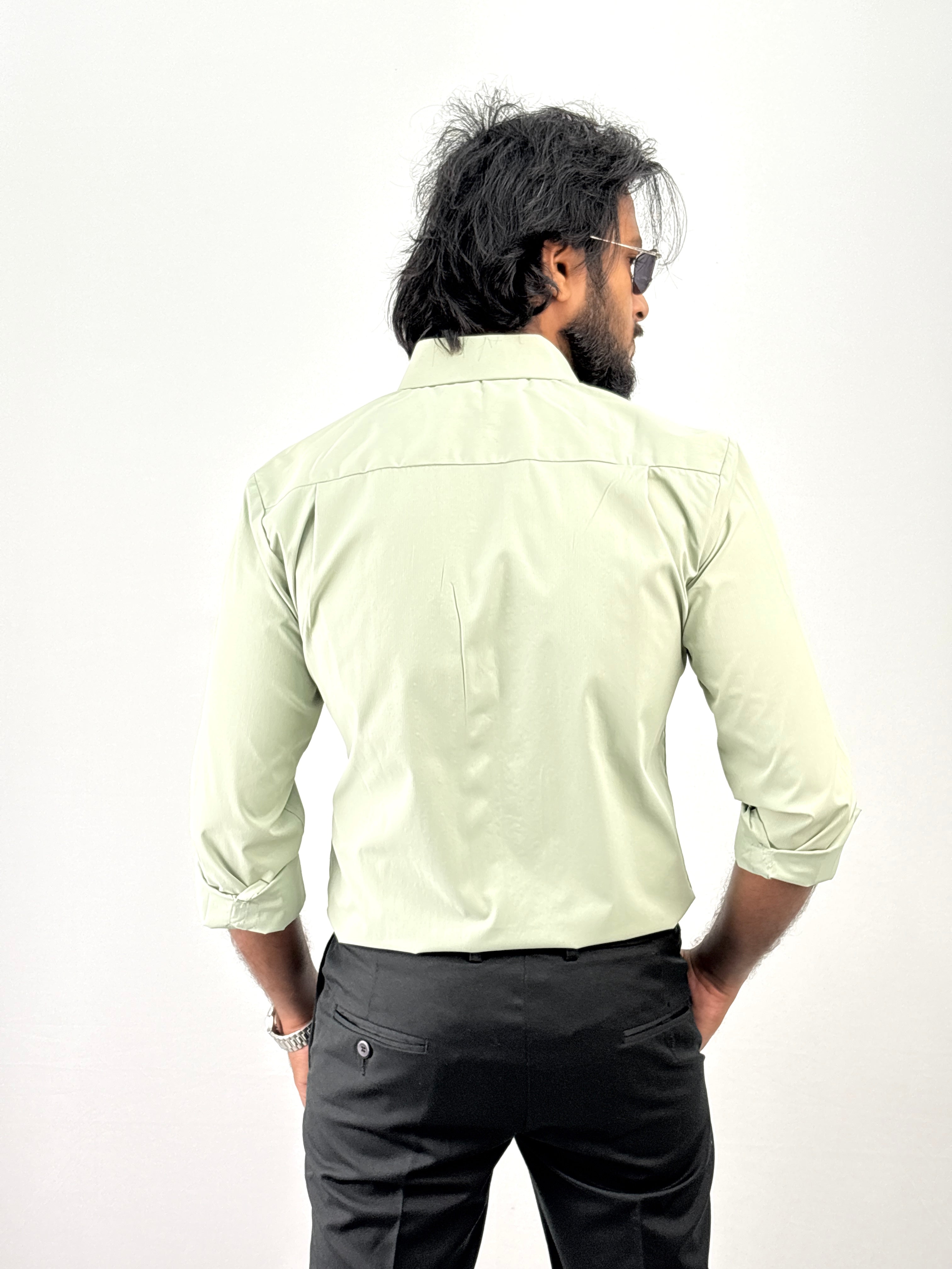 Green Flock Printed Shirt 4
