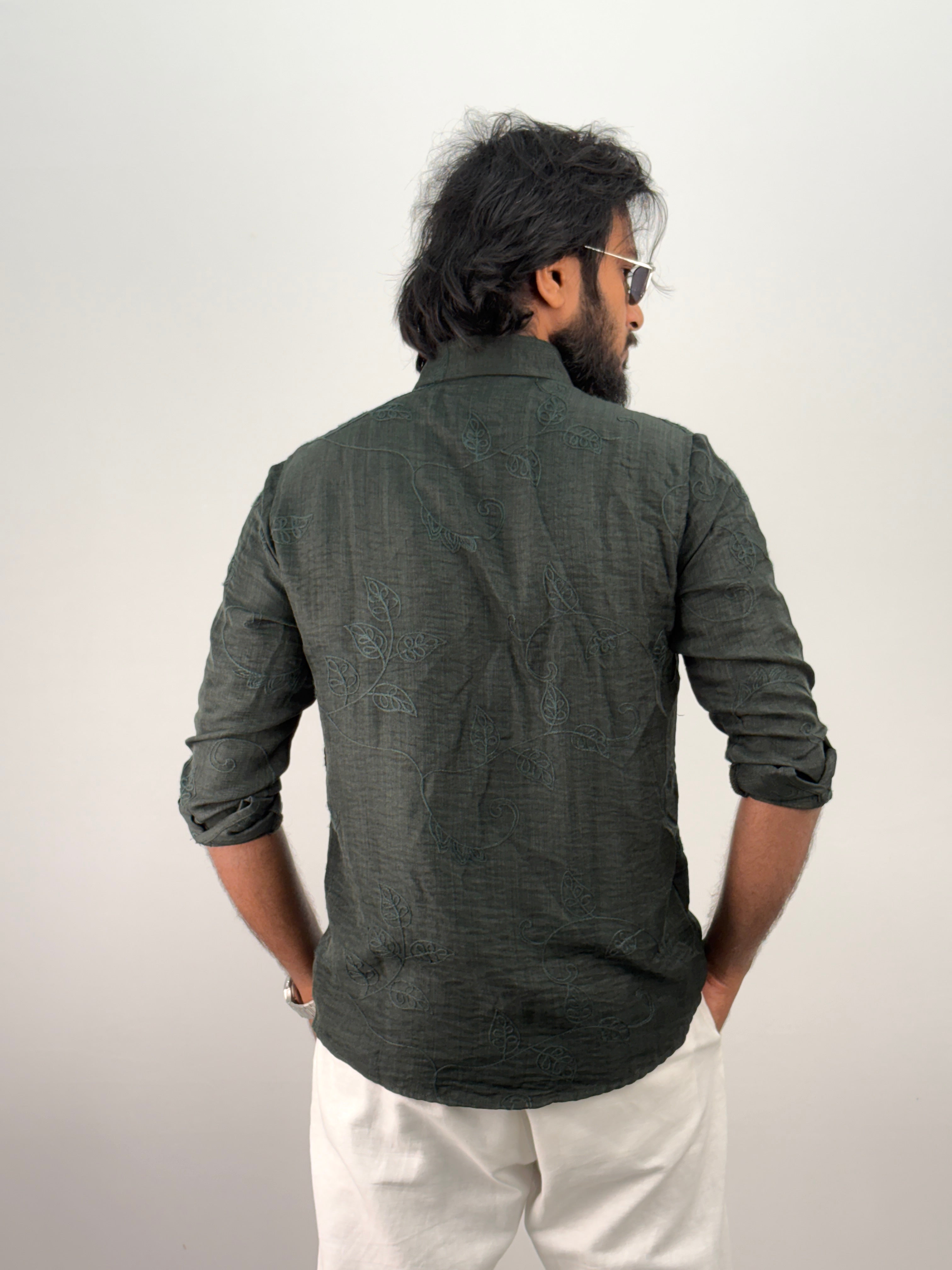 Green Embroidery Shirt