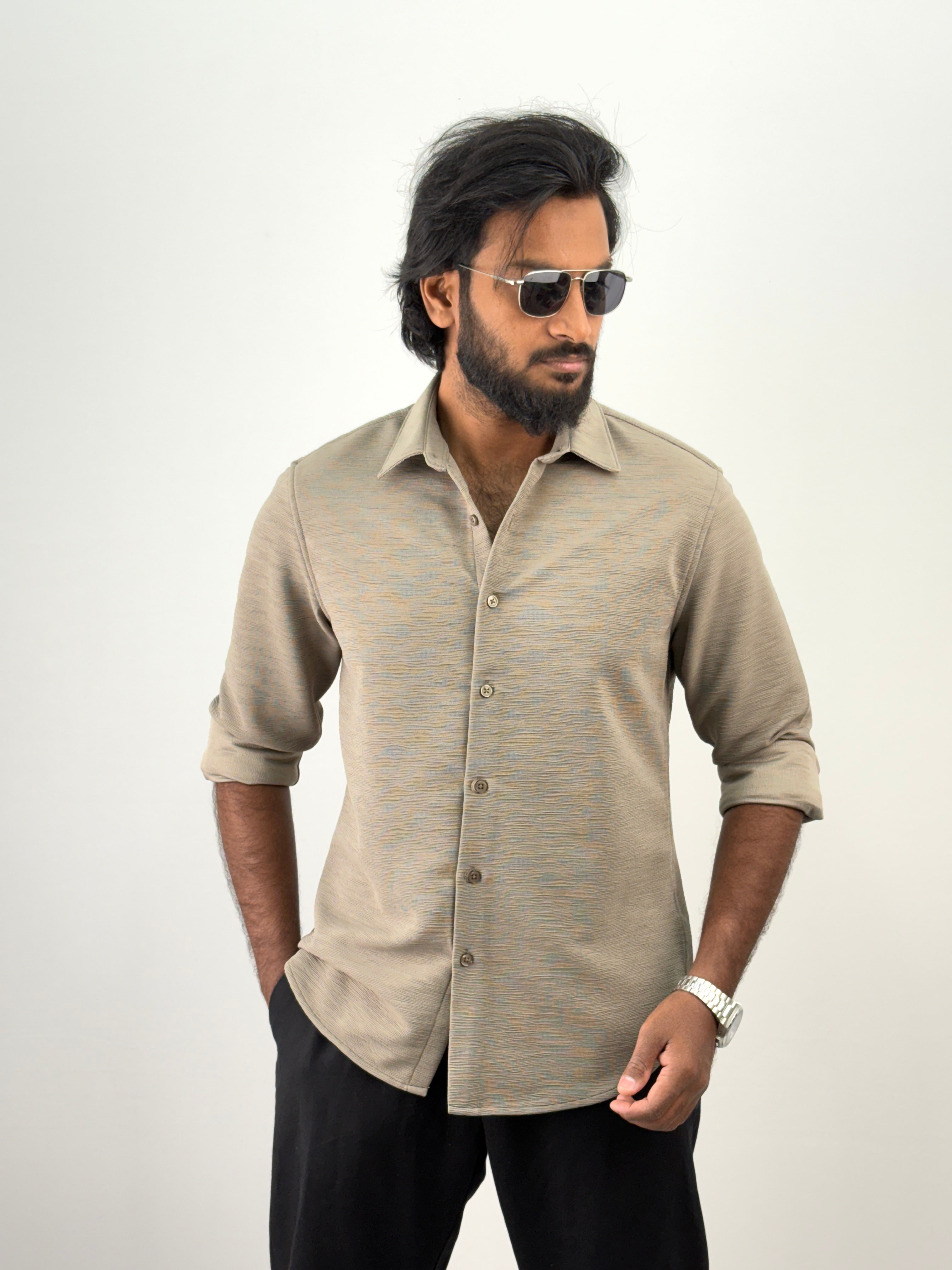 Grey Textured Shirt