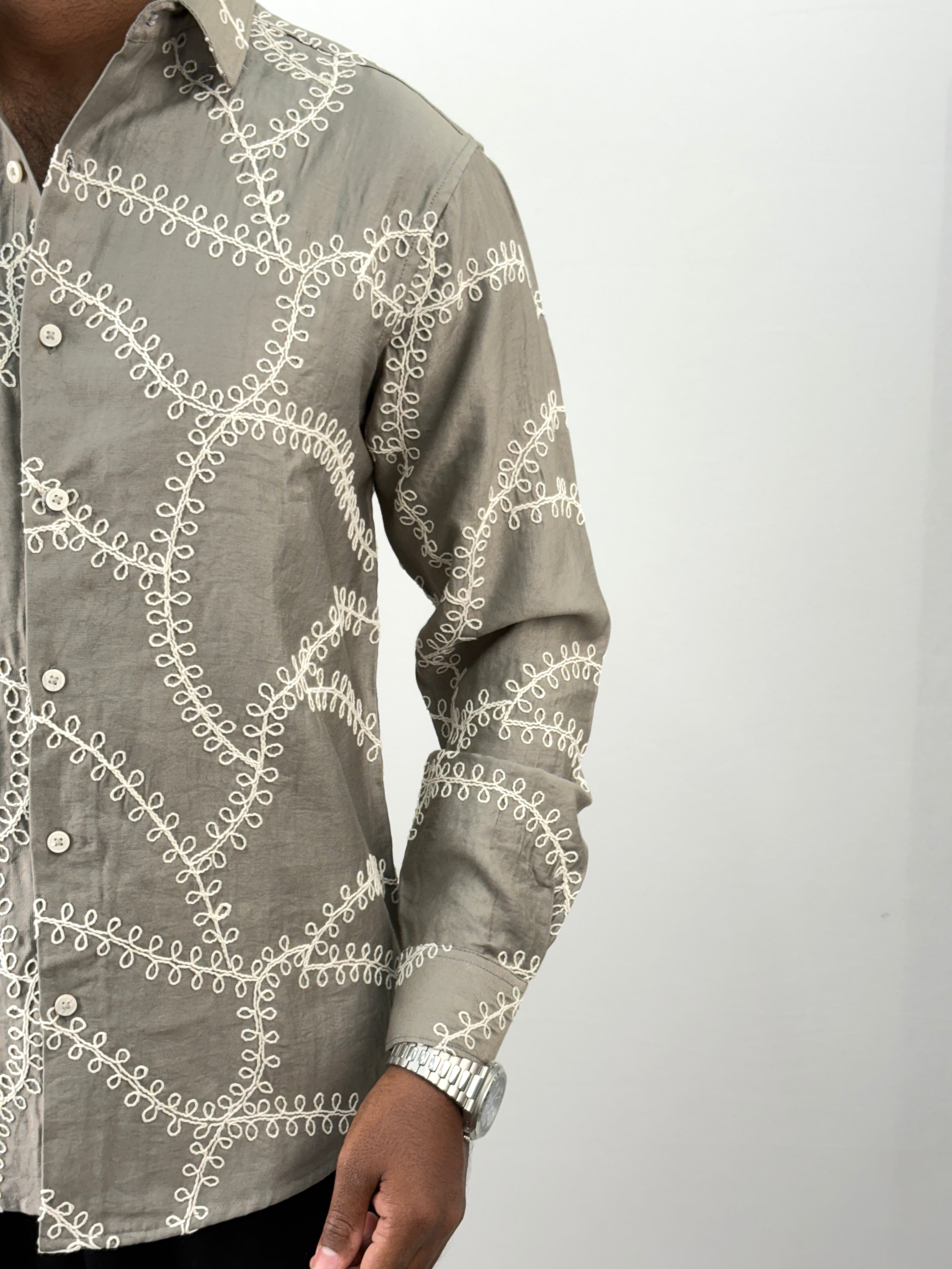 Grey Embroidery Shirt