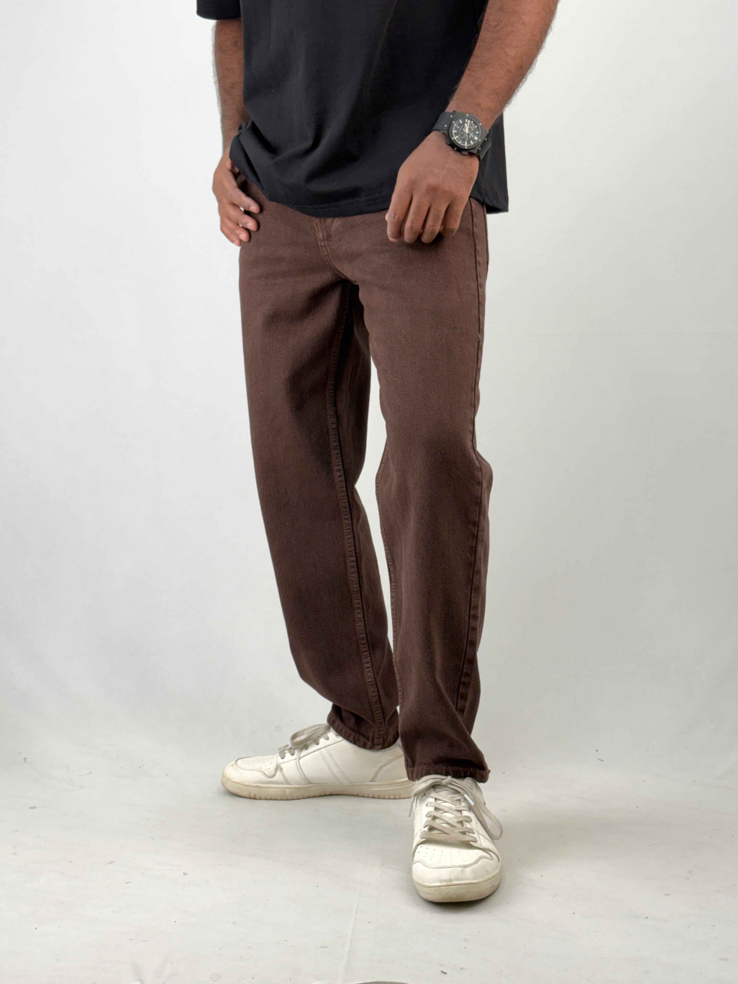 Brown Semi Baggy Pant Jean