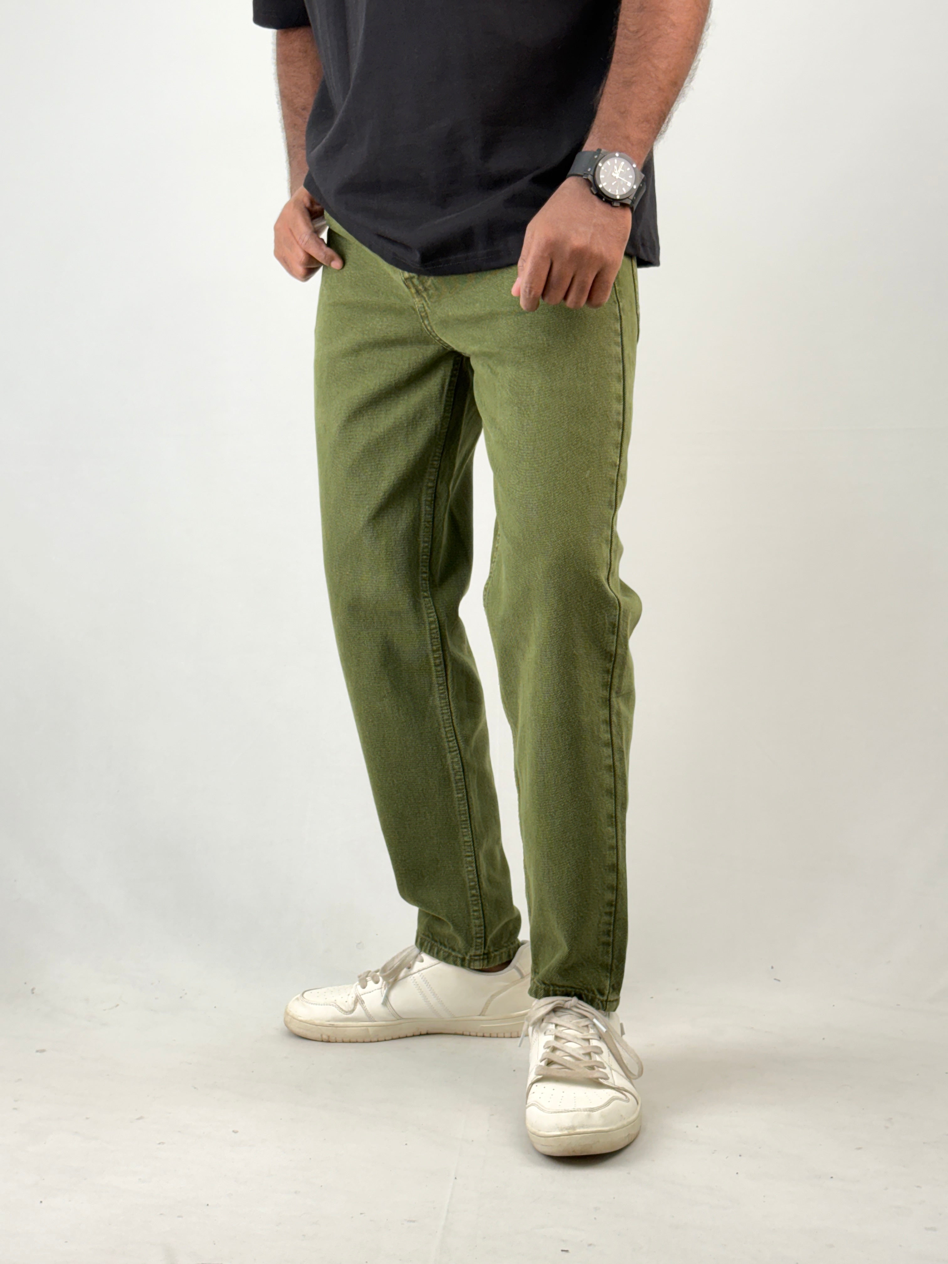 Green Semi Baggy Jean
