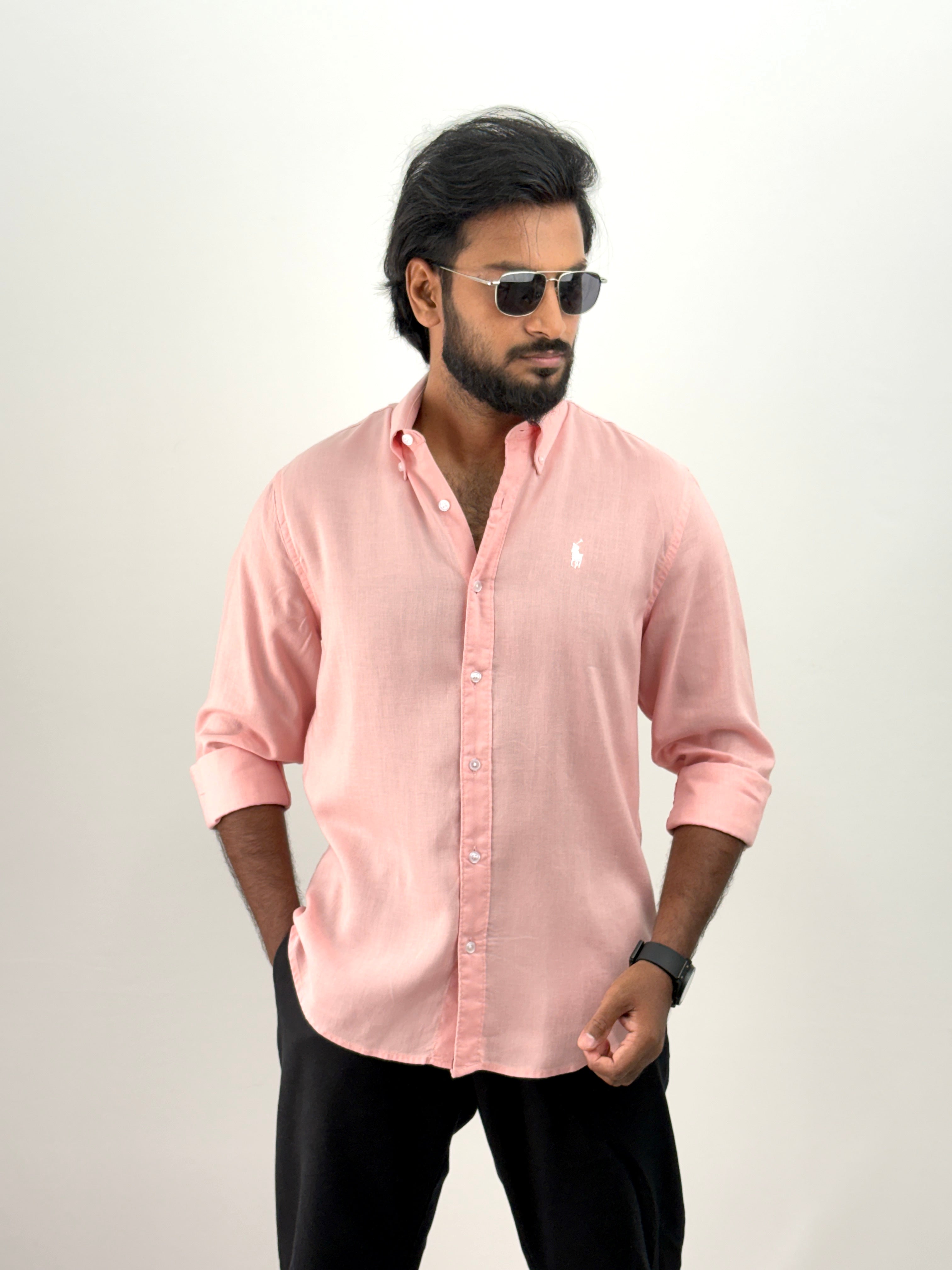 Peach Linen Shirt