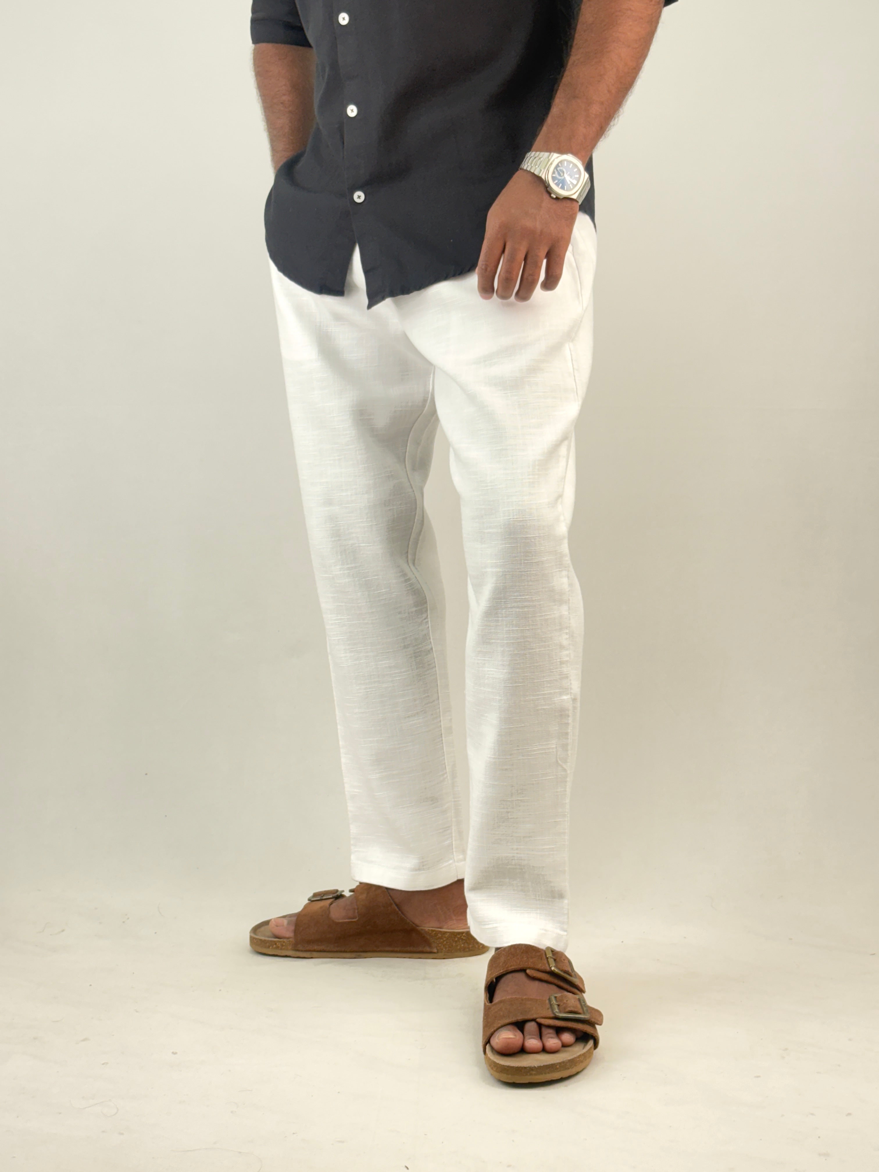 Off White Linen Pant
