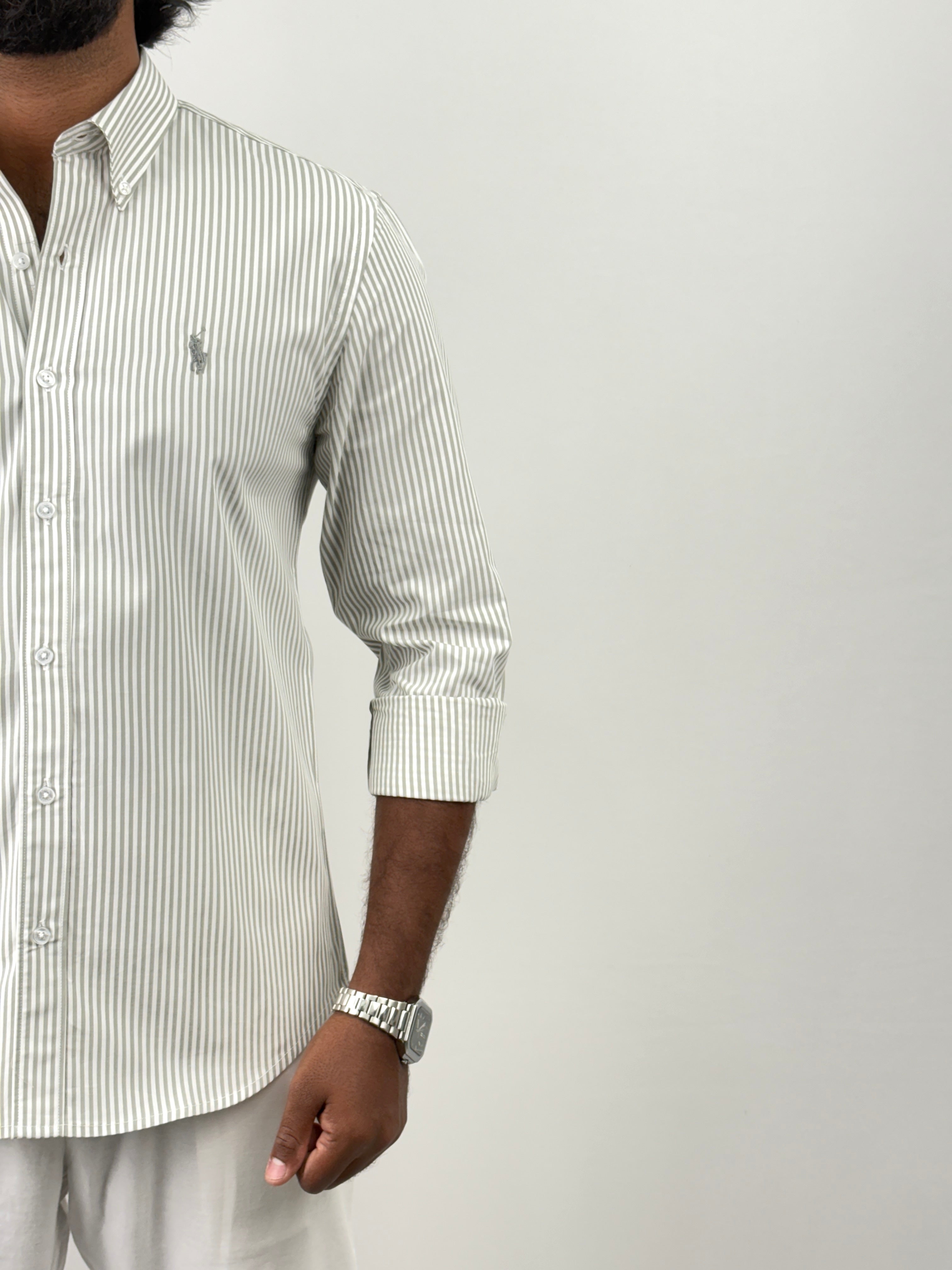 Mild Green Pinstripe Shirts