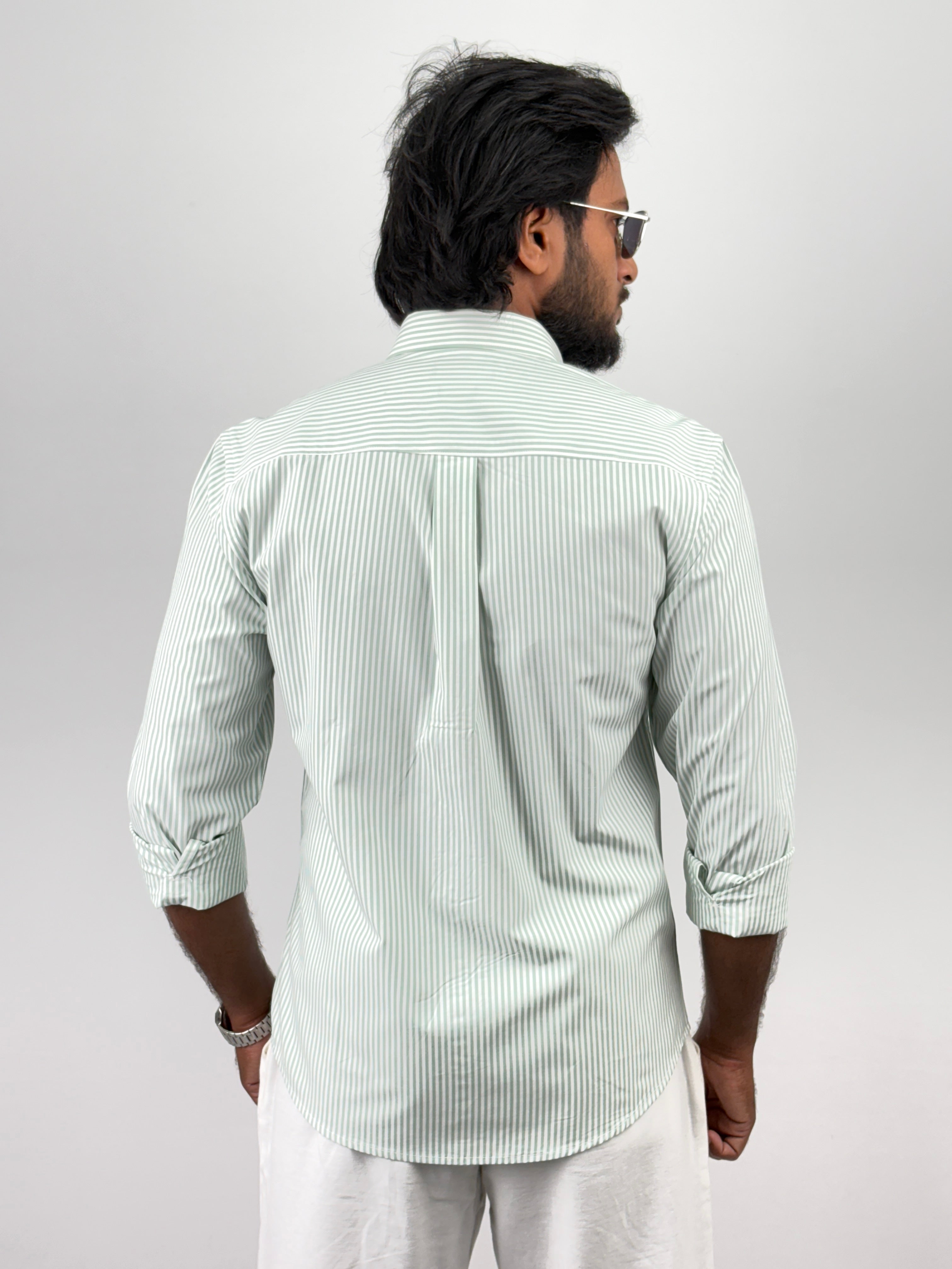 Green Pinstripe Shirts