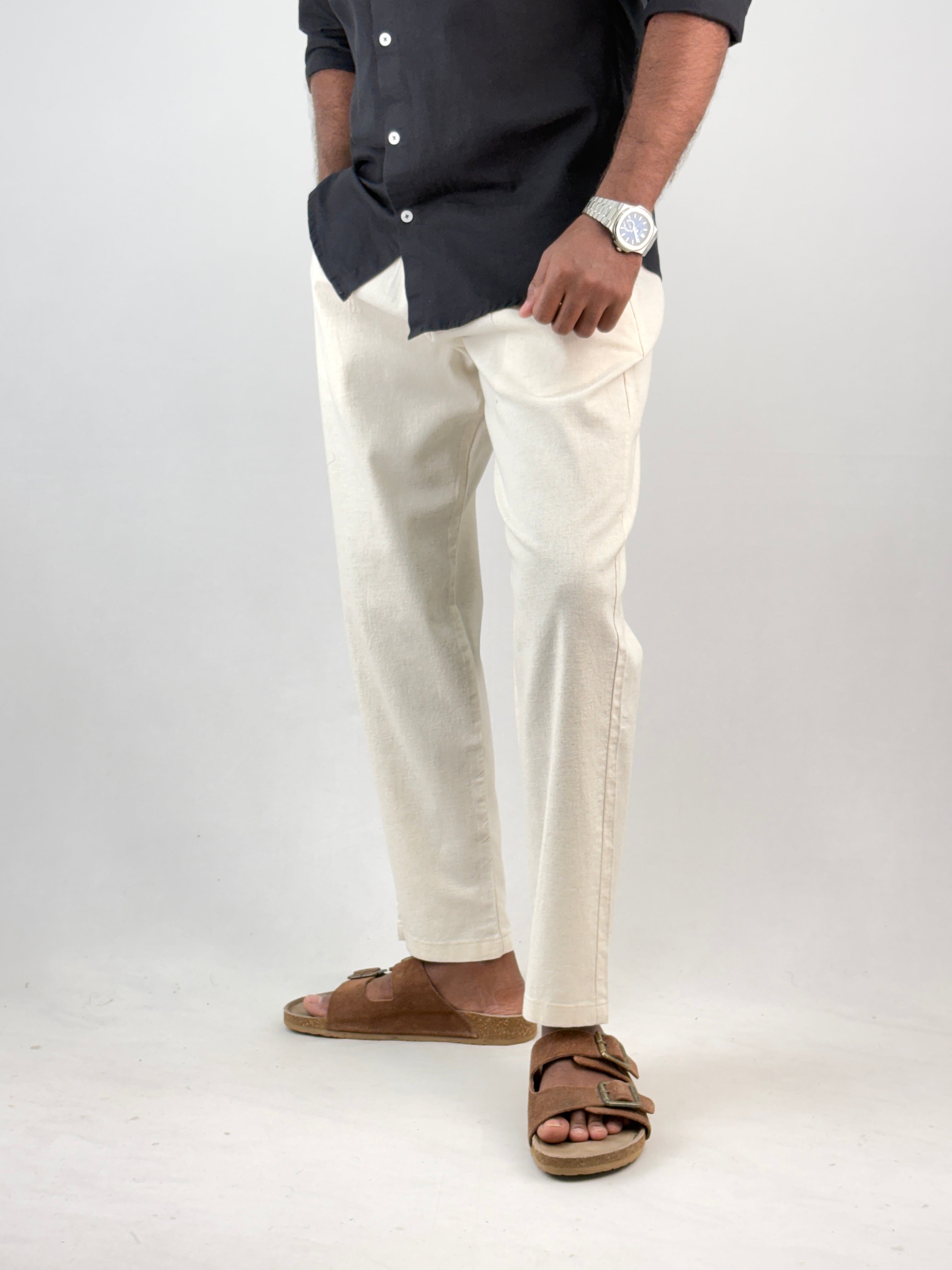Cream Linen Pant