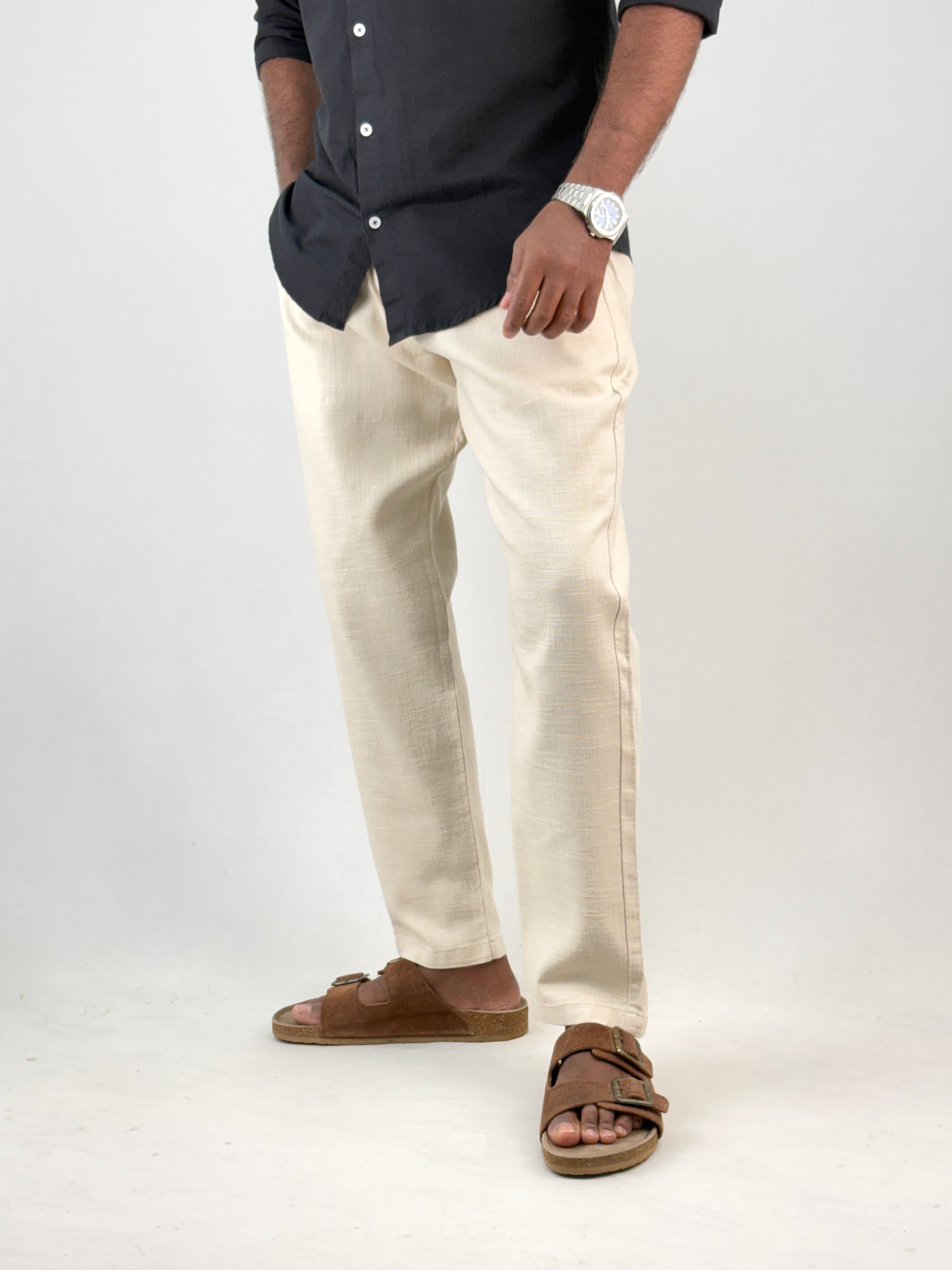 Beige Linen Pant