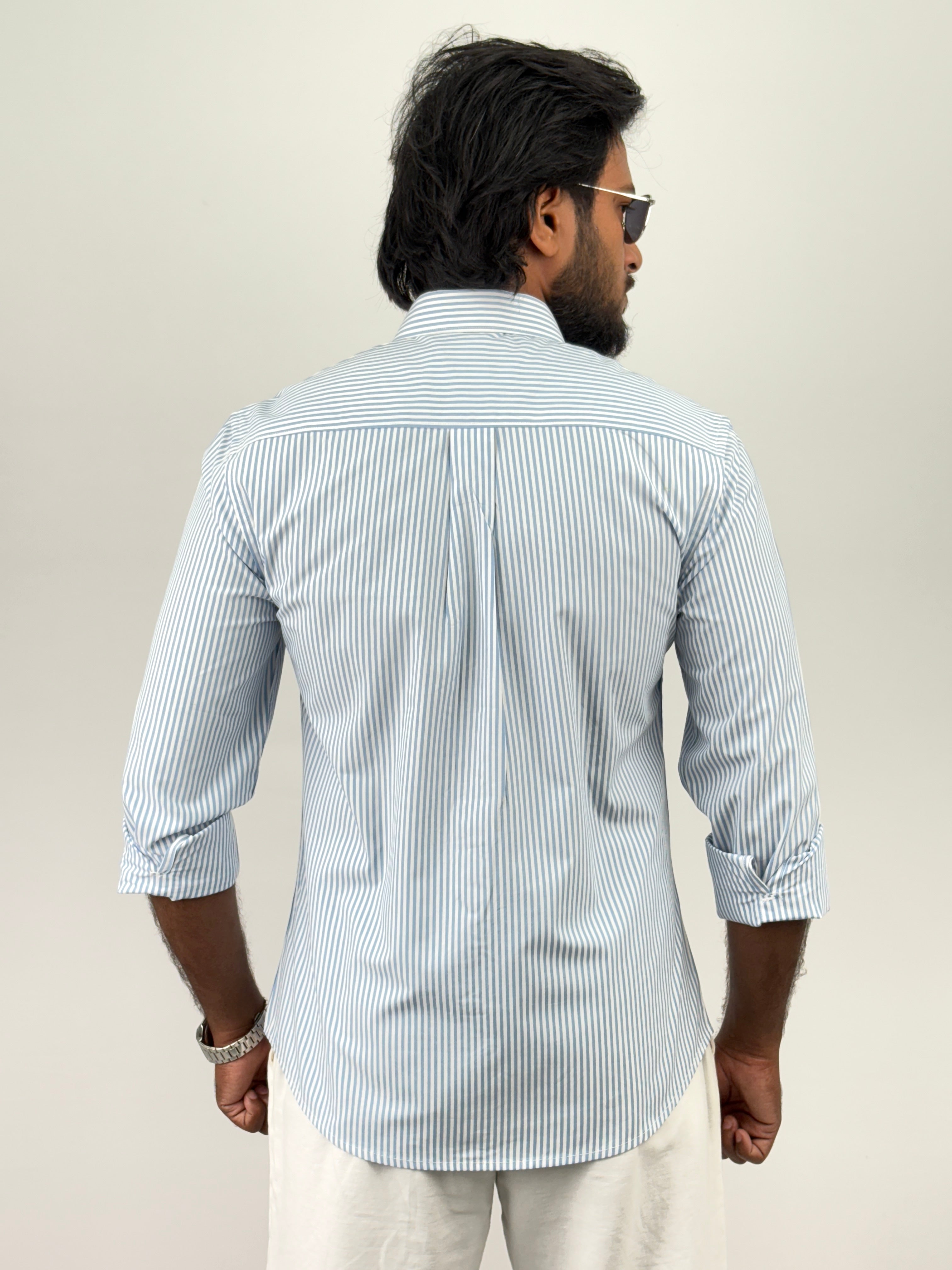 Blue Pinstripe Shirts