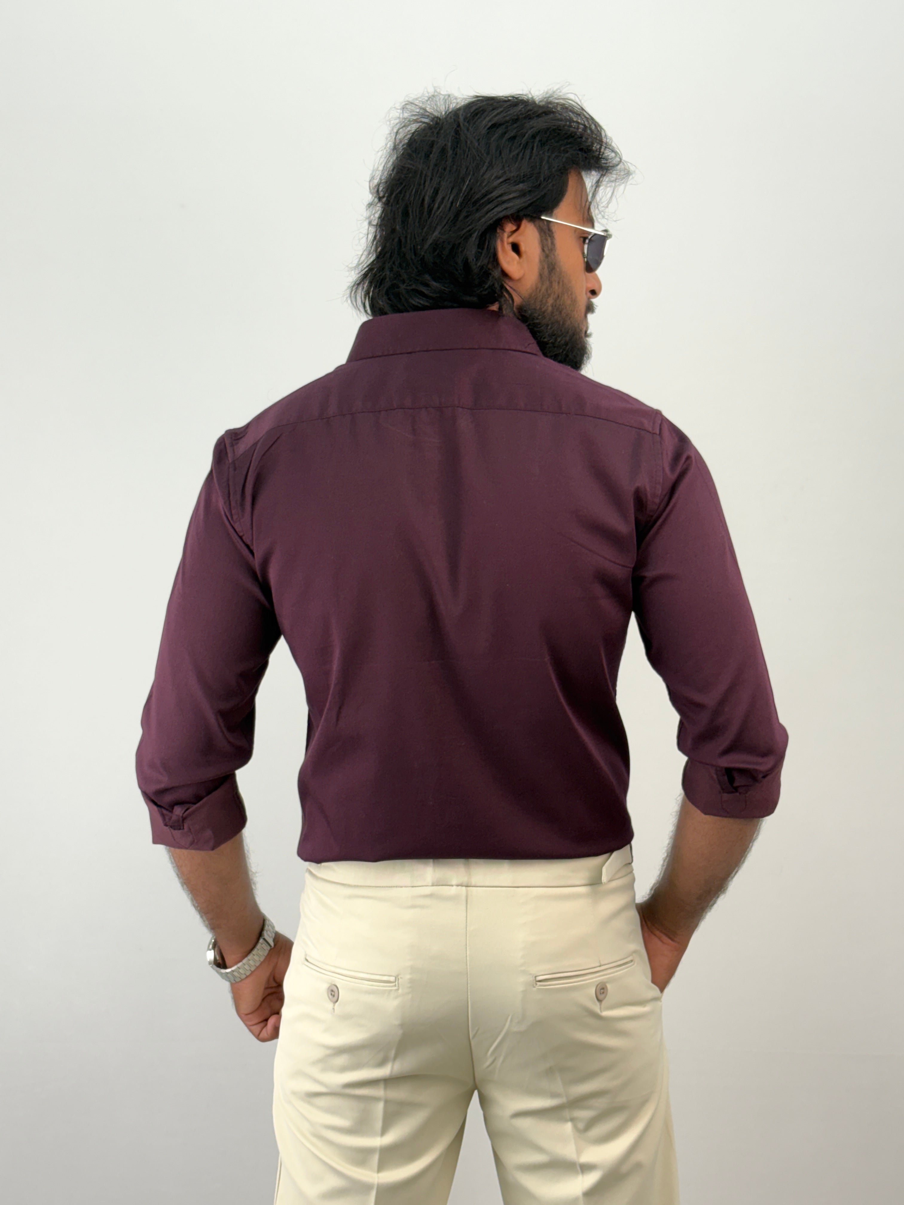 Wine Sateen Shirt 1