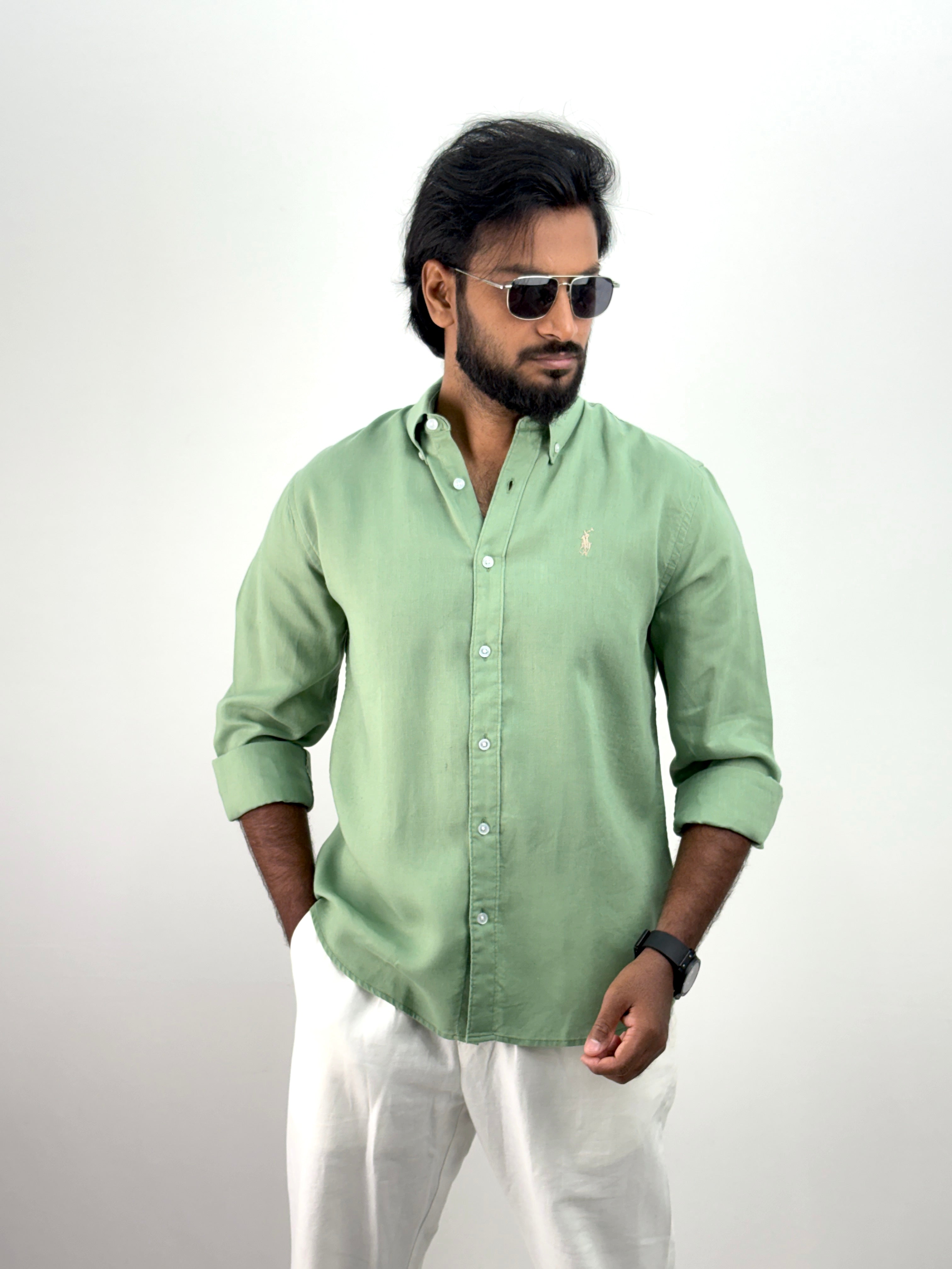 Green Linen Shirt