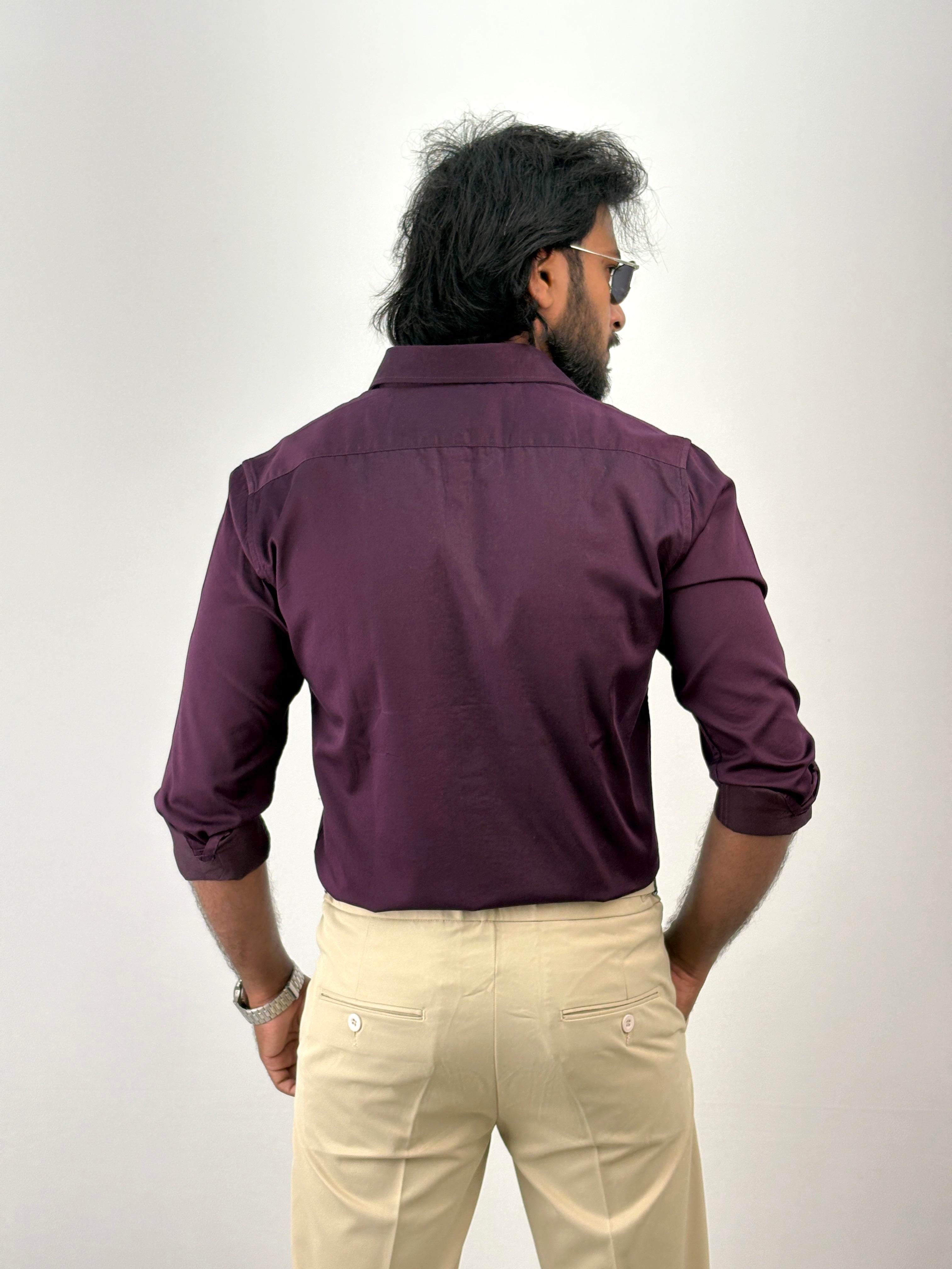 Violet Sateen Shirt 1