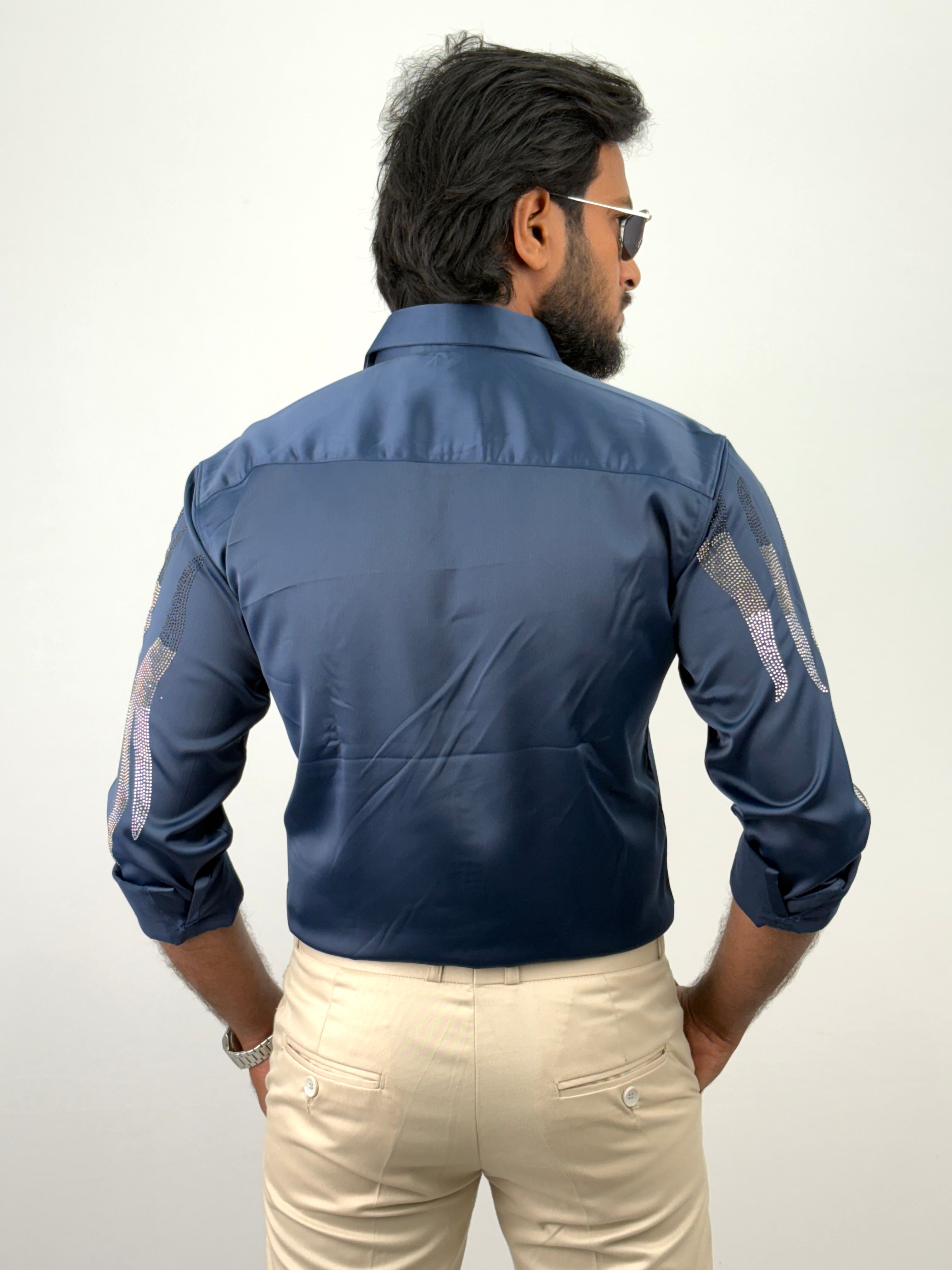 Navy IMP Designer Stone Work Shirts 1